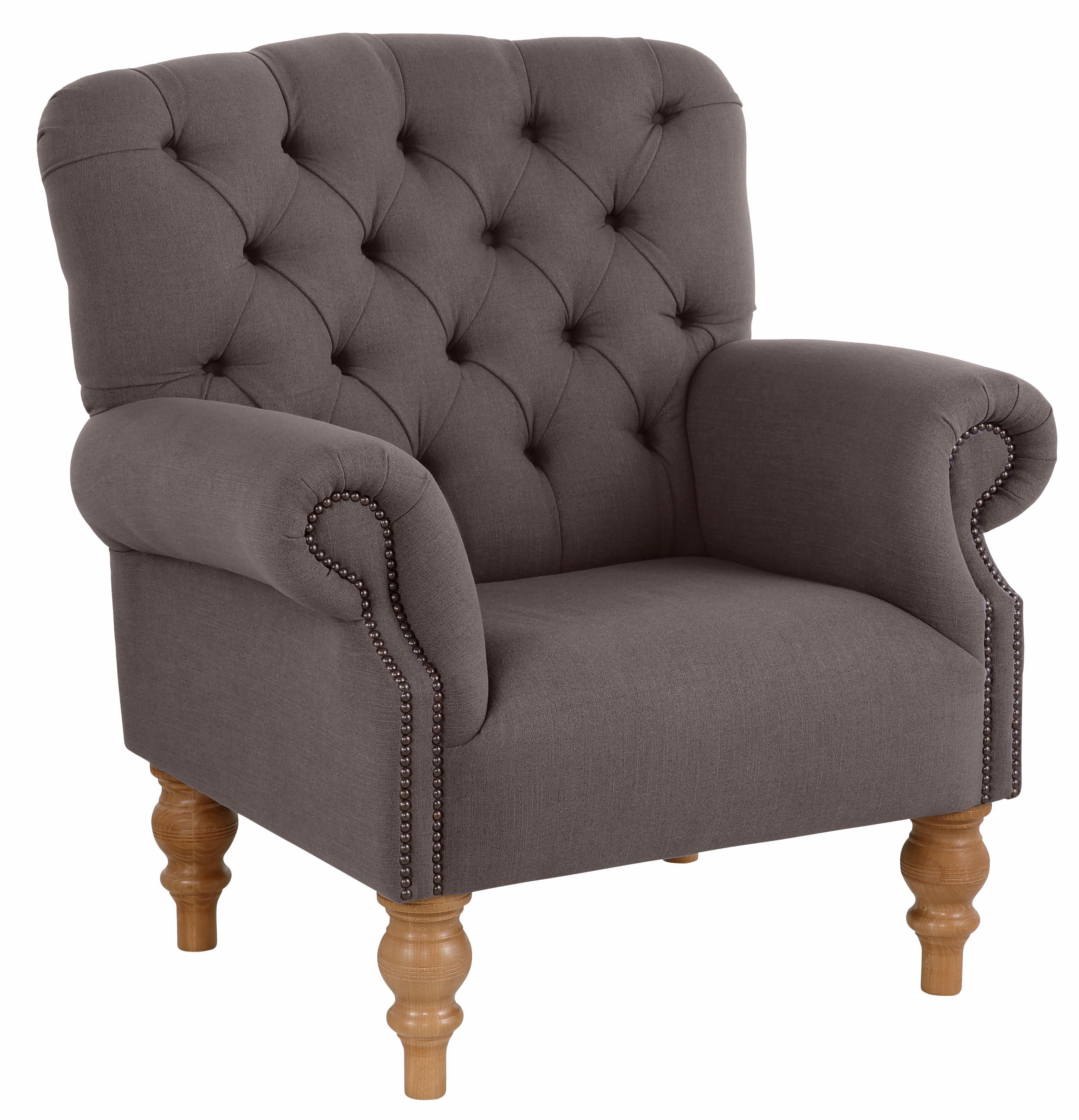 Chesterfield Sessel mit Knopfheftung und Ziernägeln