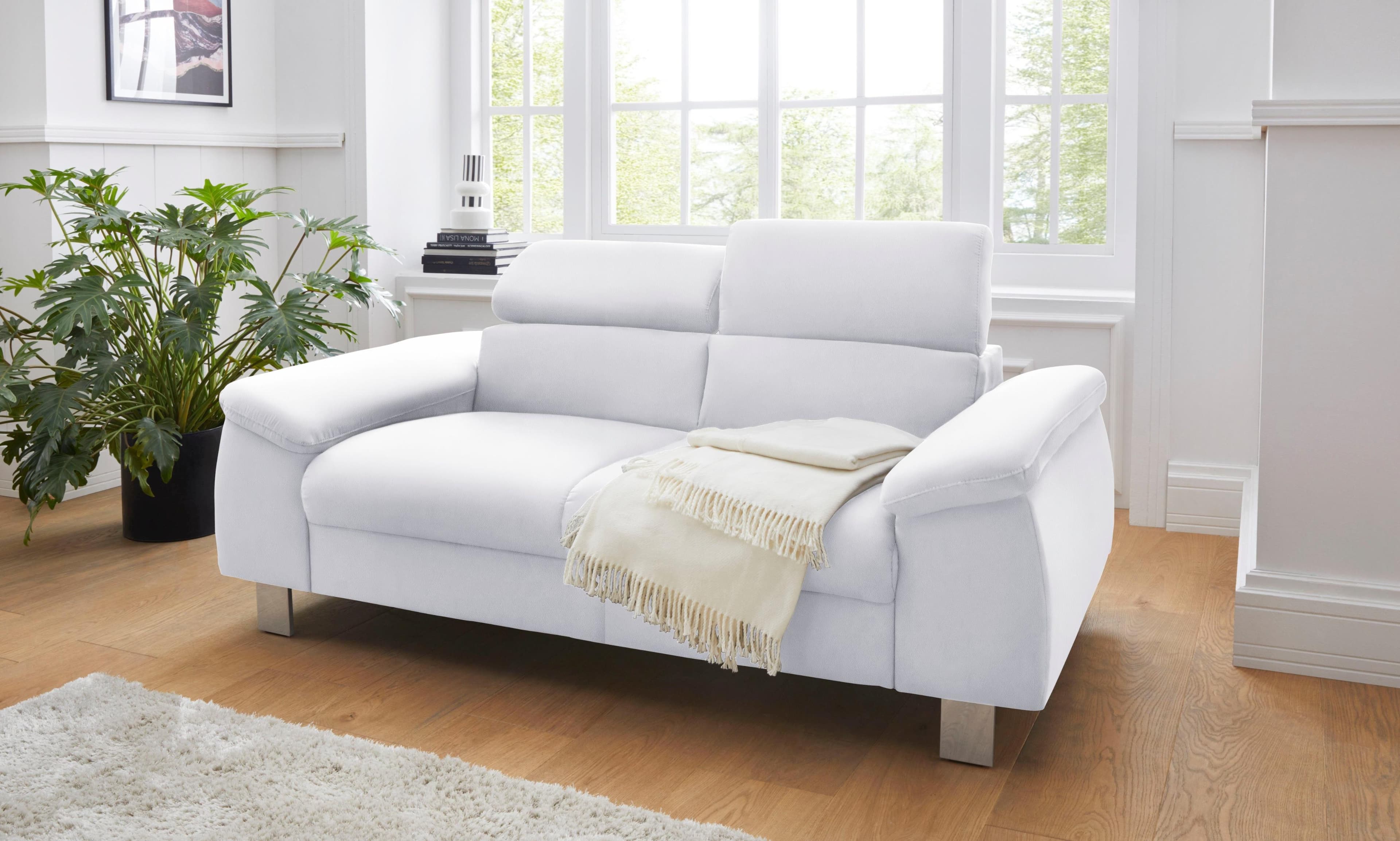 COTTA Polstergarnitur Komaris weiß 2er-Set mit Hocker