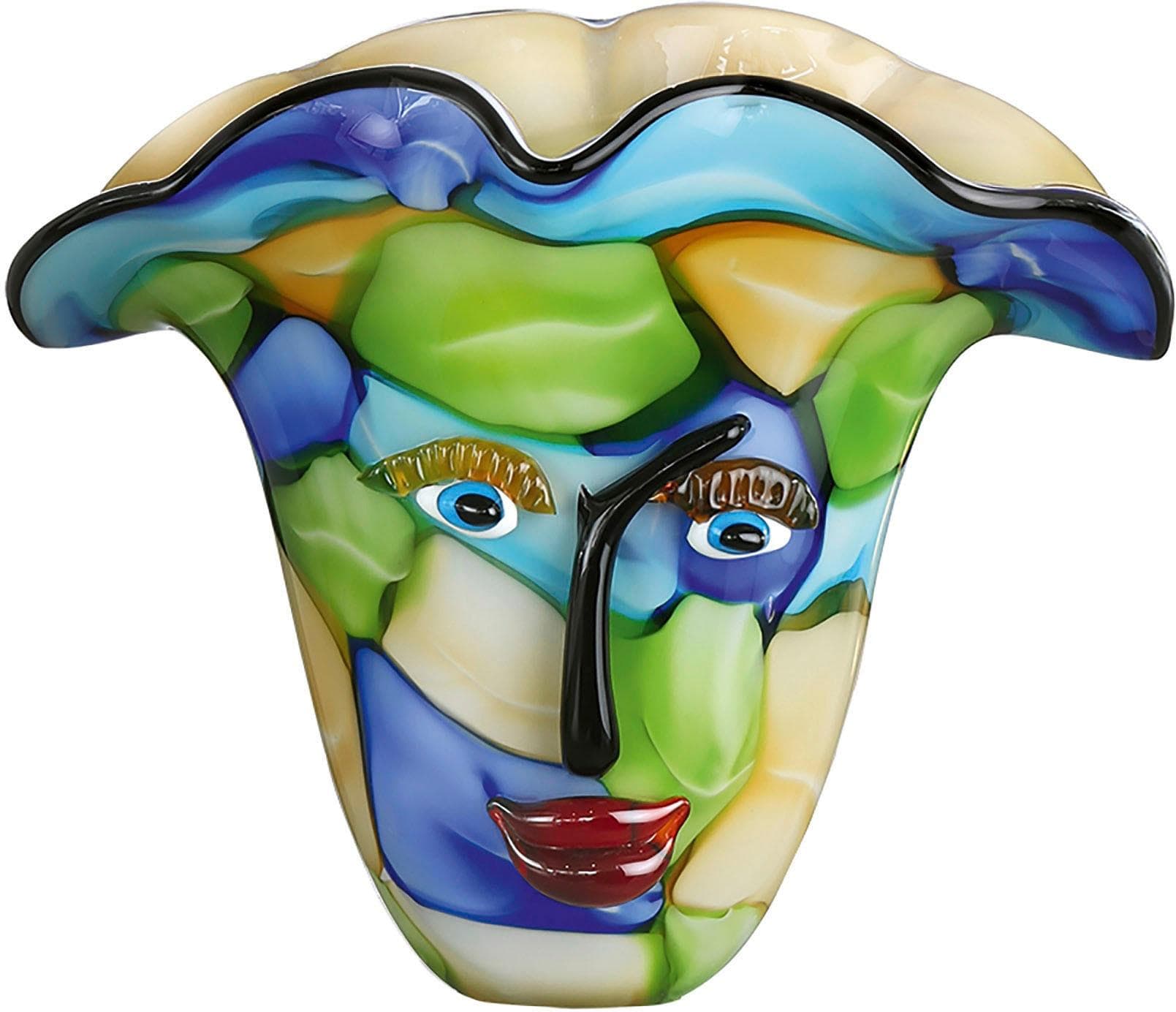 CASABLANCA BY GILDE Tischvase Visto Blau Grün Glas