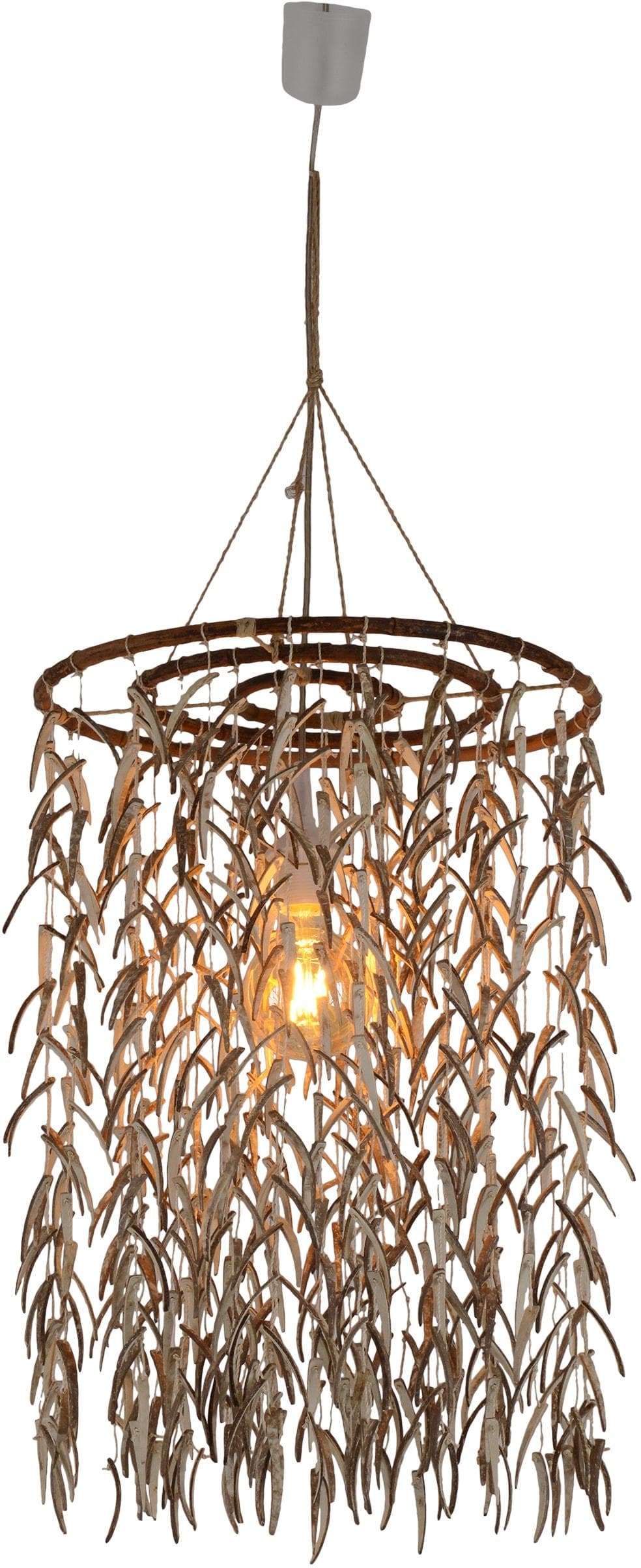 Näve Kokos Pendelleuchte Rattan Design LED E27