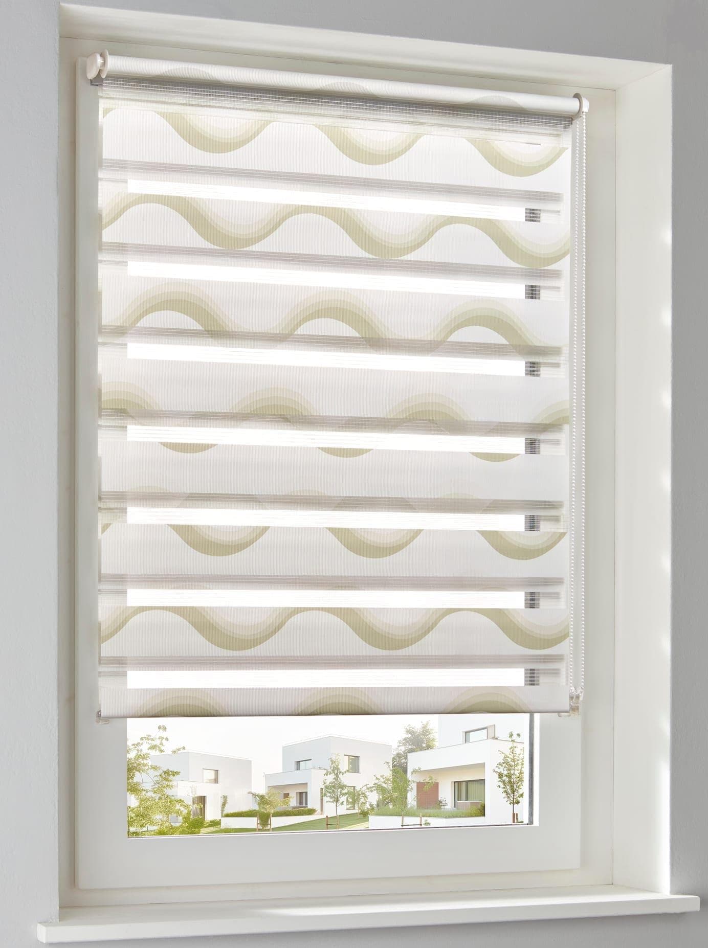 Seitenzugrollo HEINE HOME Gr. 6 Weiß-Beige