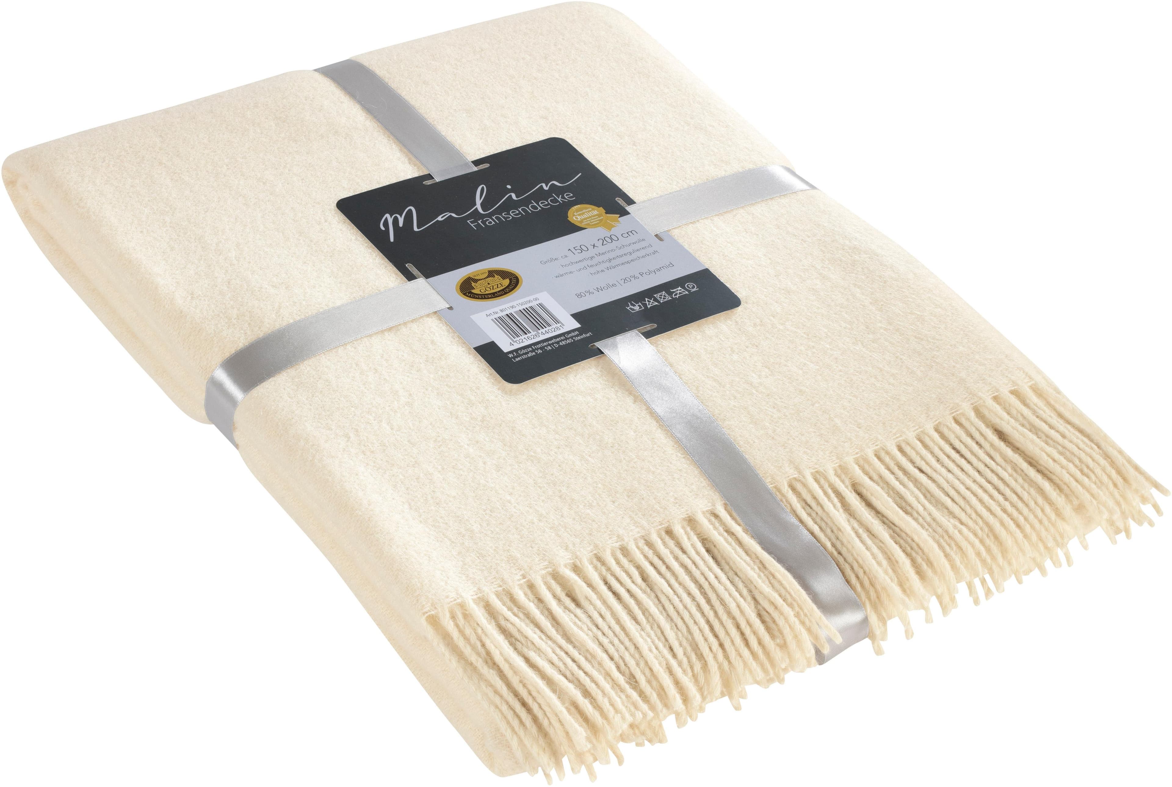 Gözze Malin Uni Fransendecke: Hochwertige Merino-Wolle mit klassischer Eleganz