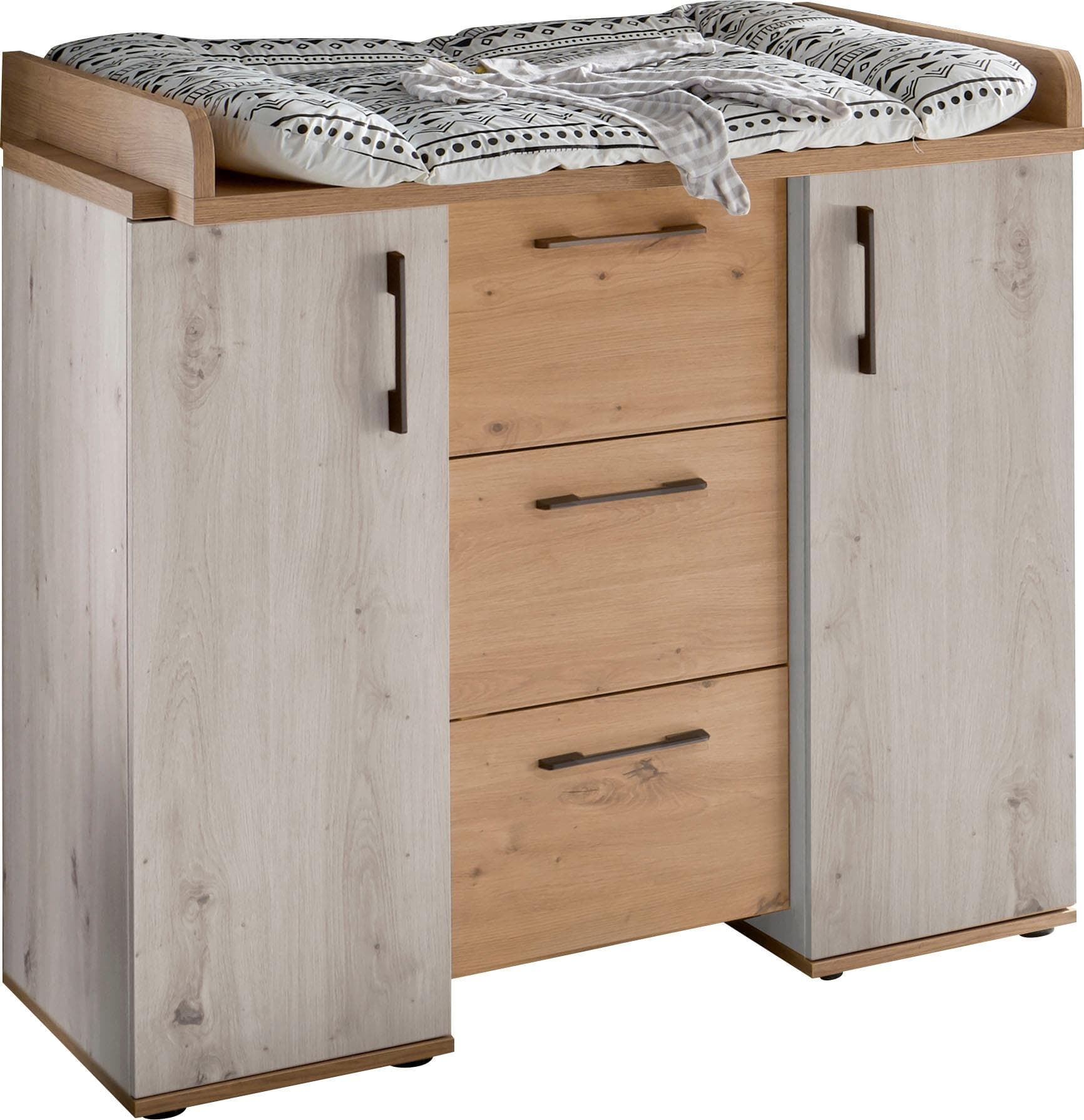 Wickelkommode Mäusbacher Micha weiß Asteiche umbaufähig