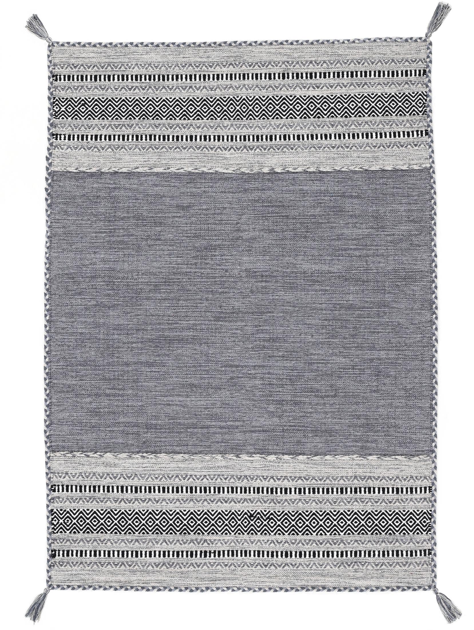 Carpetfine Kelim Azizi Teppich: Baumwolle, Wendeteppich mit Fransen