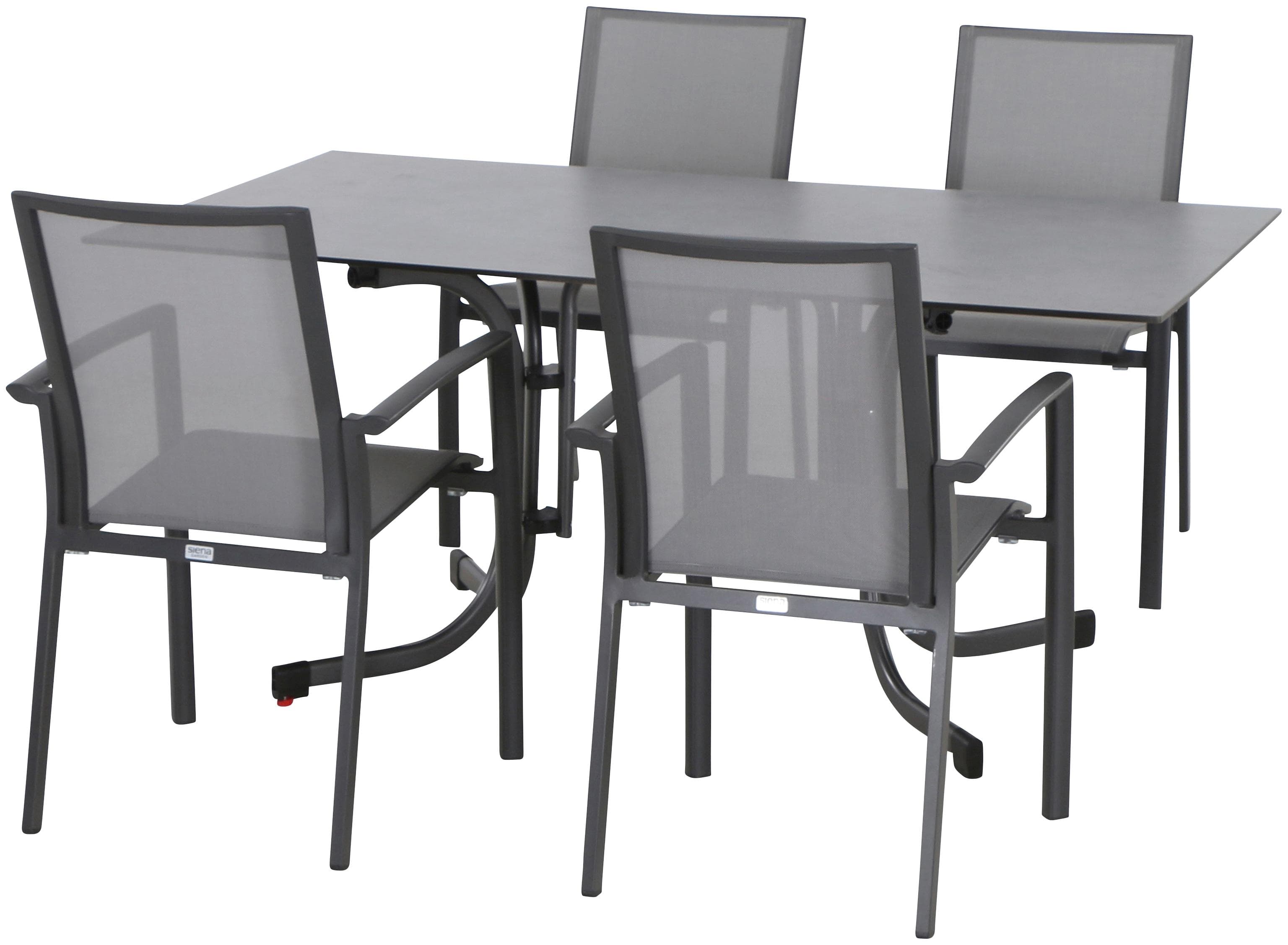 Moderne Garten-Essgruppe aus Aluminium und Stahlrohr