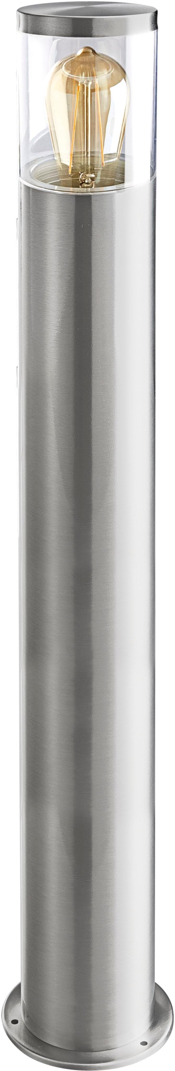 Heitronic Sockelleuchte Naxos: Edelstahl Außenlampe mit Großem Lichtaustritt