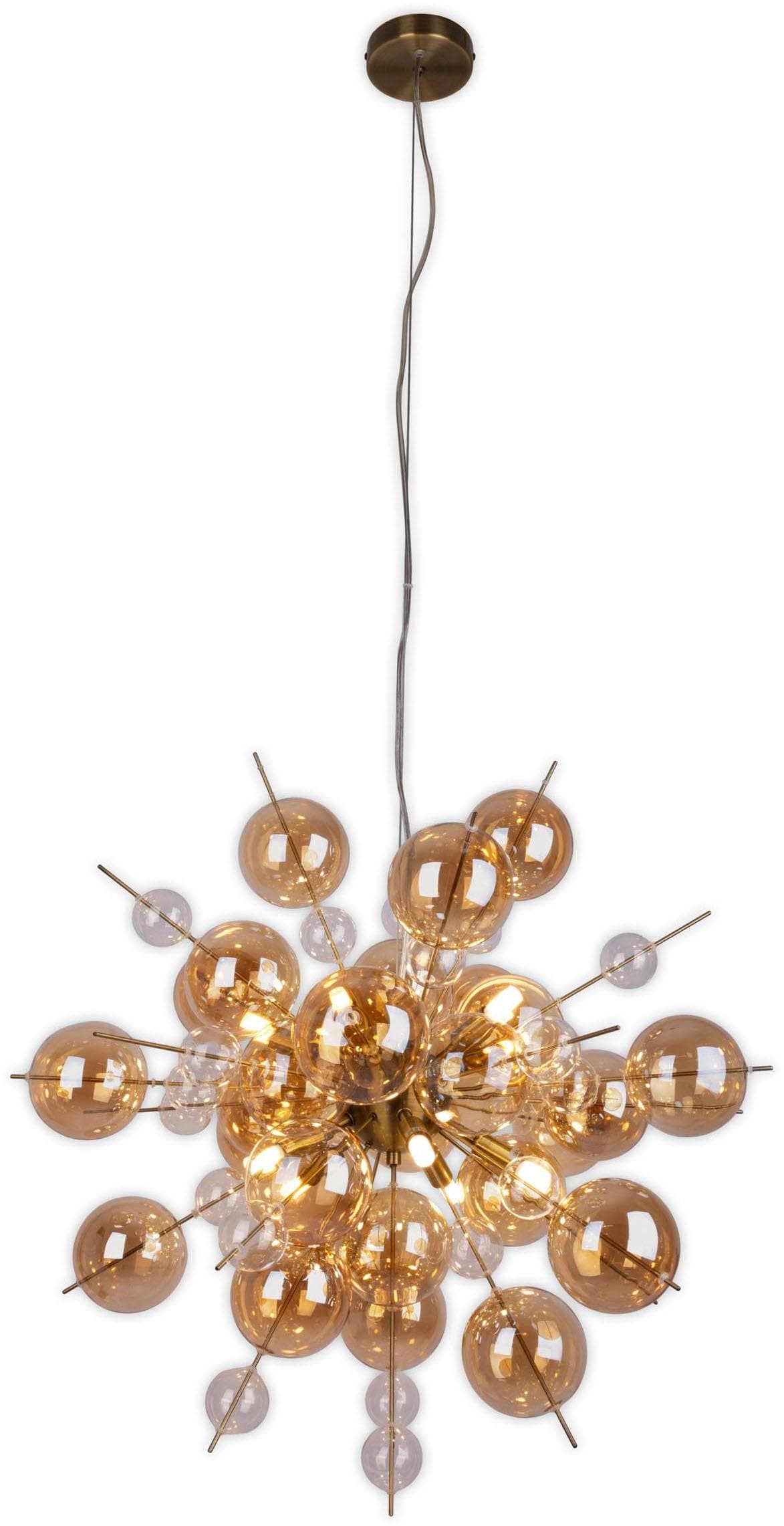 Näve Pendelleuchte Explosion: Amberfarbene Glaskugeln für Modernes Design