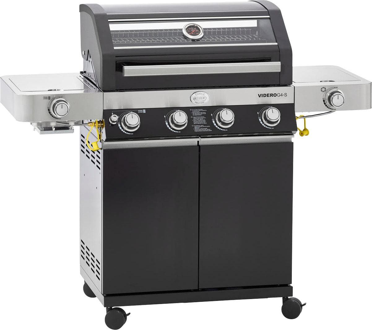 RÖSLE Gasgrill BBQ-Station VIDERO 25524 Schwarz 4 Brenner