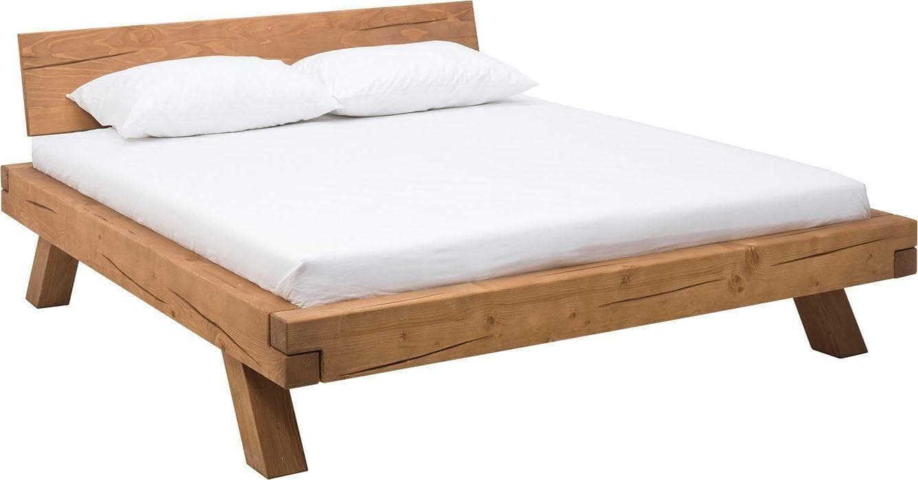 Rustikales Massivholzbett - Balkenbett im Landhausstil