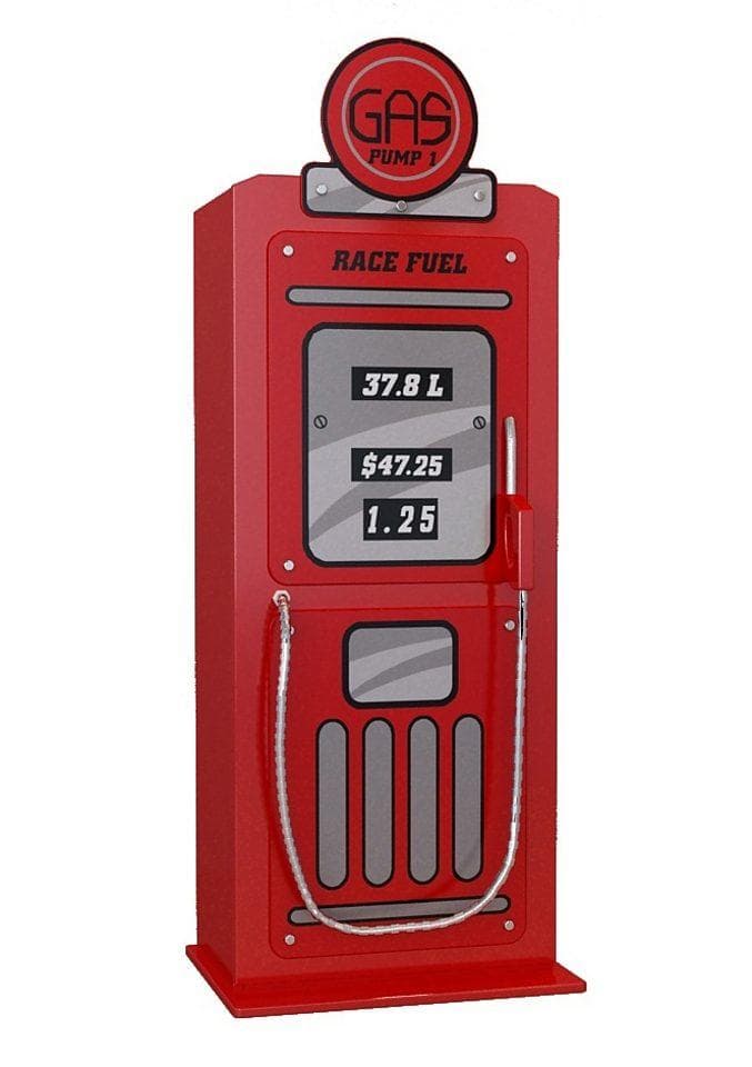 Kinderkleiderschrank Zapfsäule aus MDF in Rot