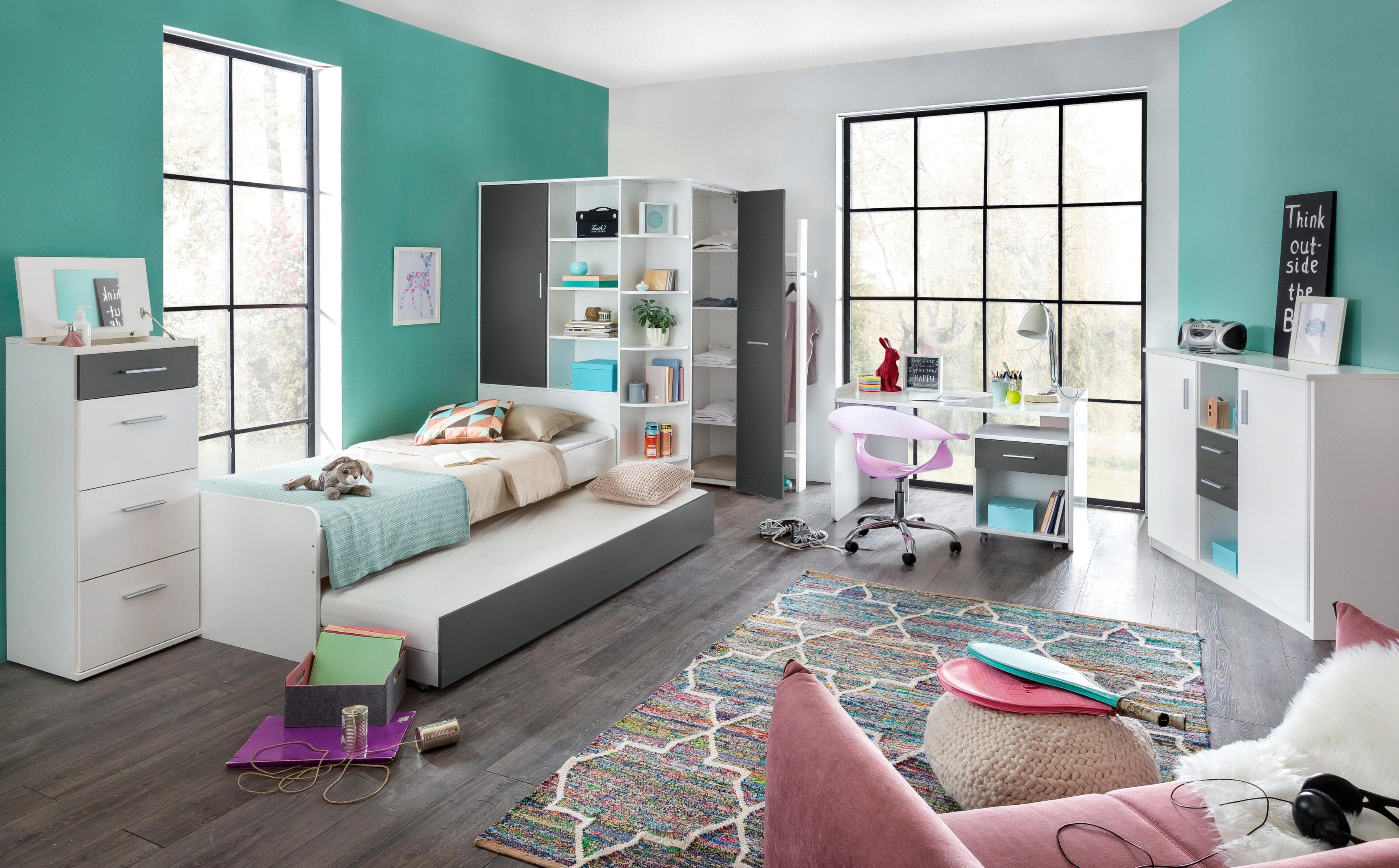 Wimex Joker Hochkommode Weiß mit 4 Schubladen