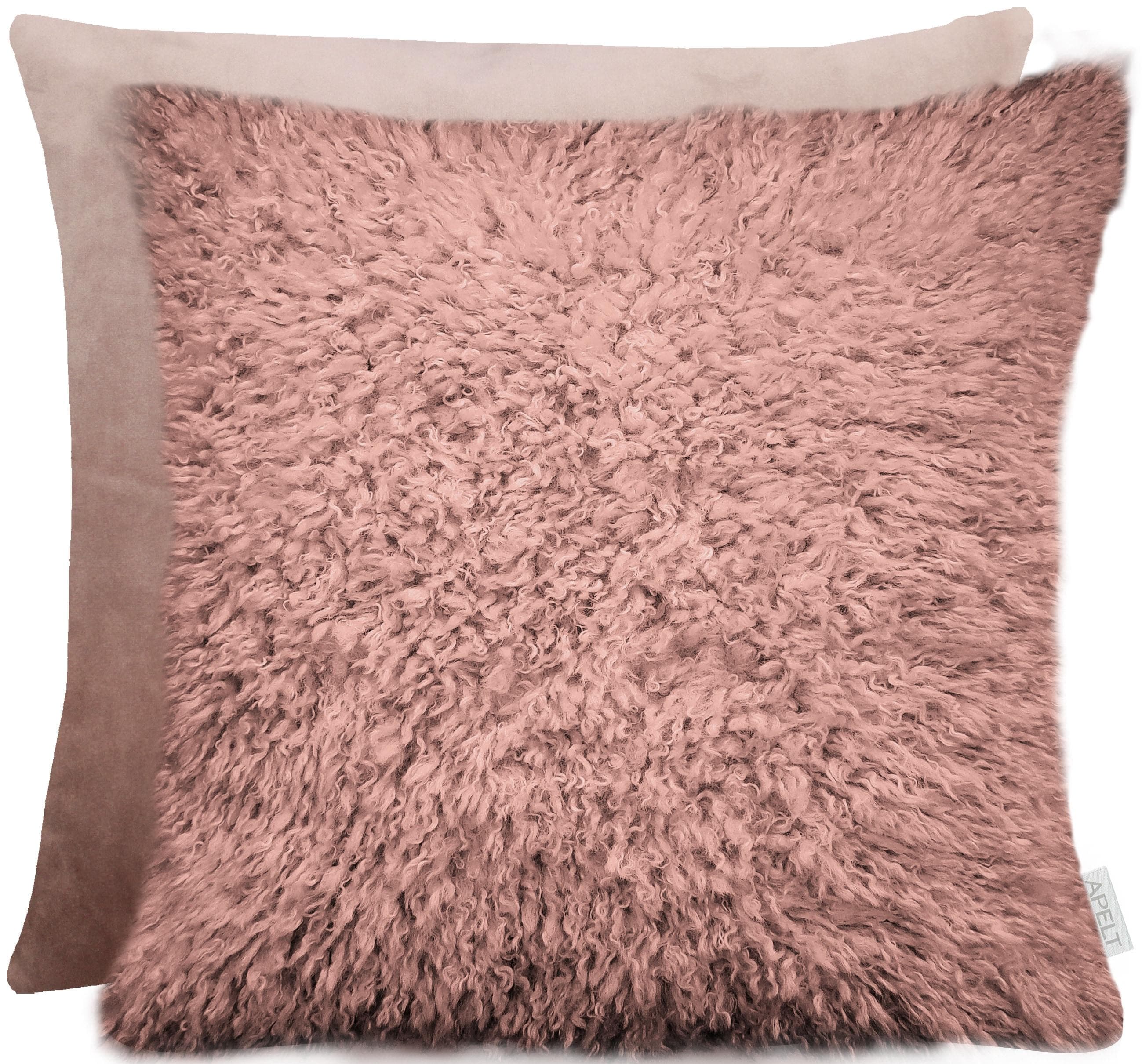APELT Dekokissen Missouri Rosa Samt Fake-Fur