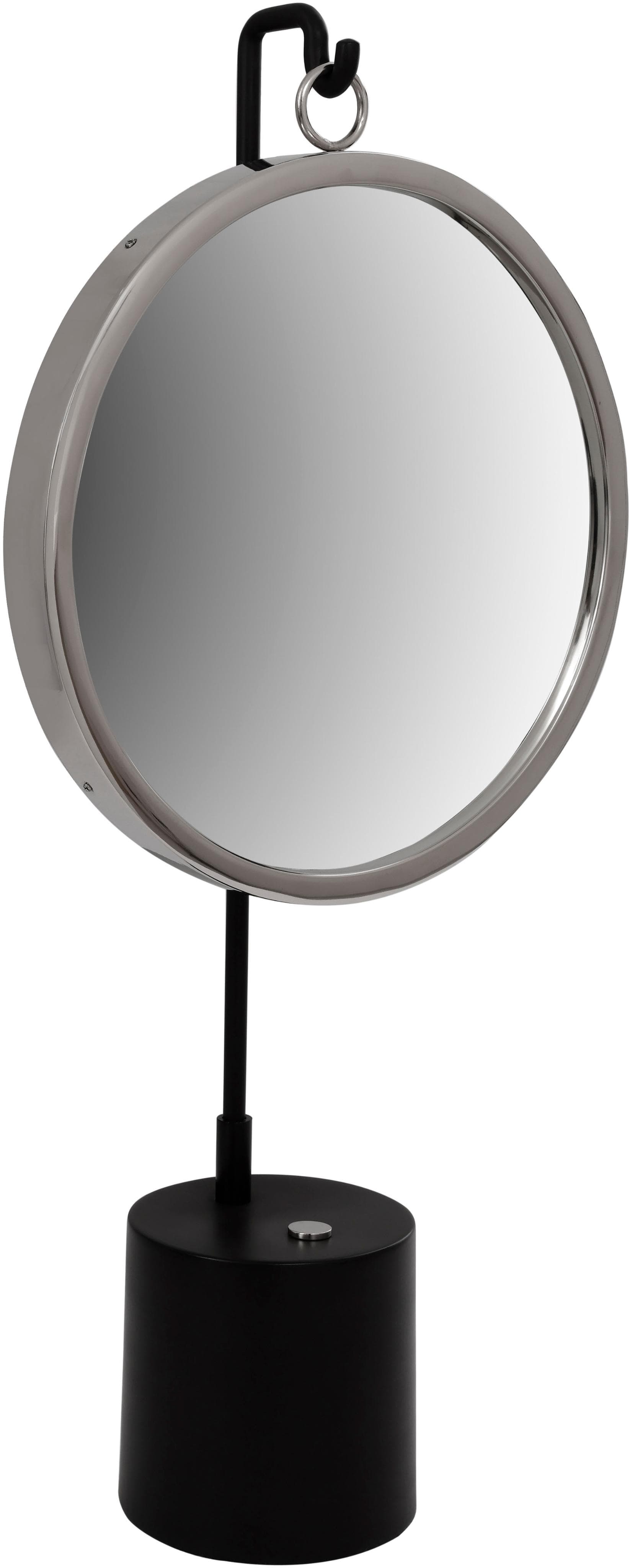 Moderner Standspiegel in Silber, Schwarz und Silberfarben