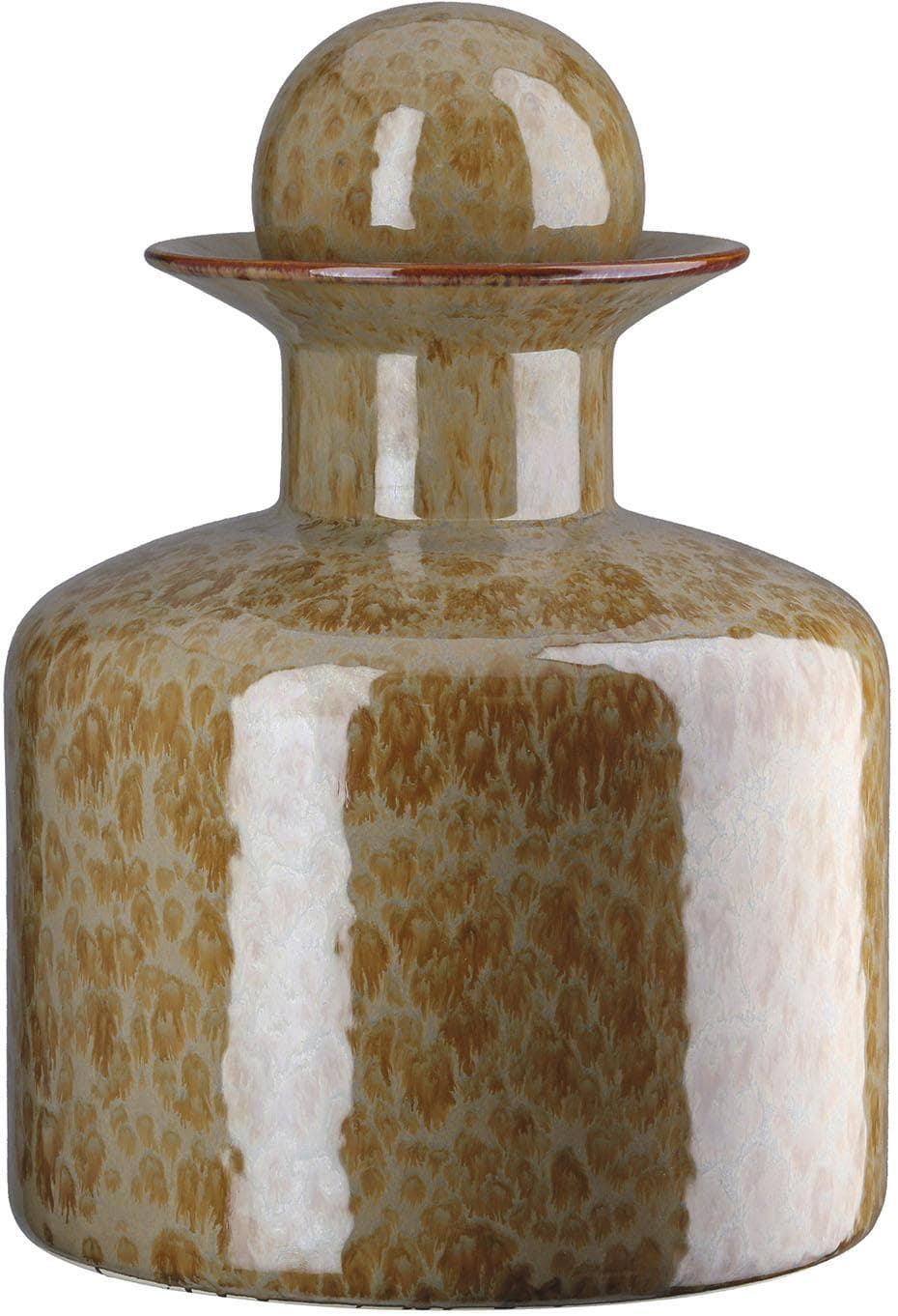 Tischvase Deckelvase Mora braun Keramik Vasen GILDE