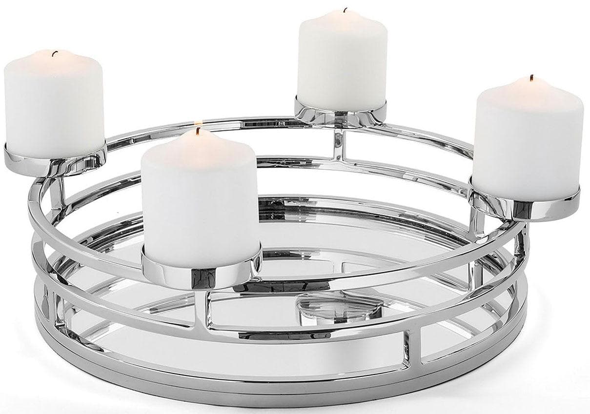 Fink Adventsleuchter Modena: Edelstahl-Kerzenhalter für Stumpenkerzen