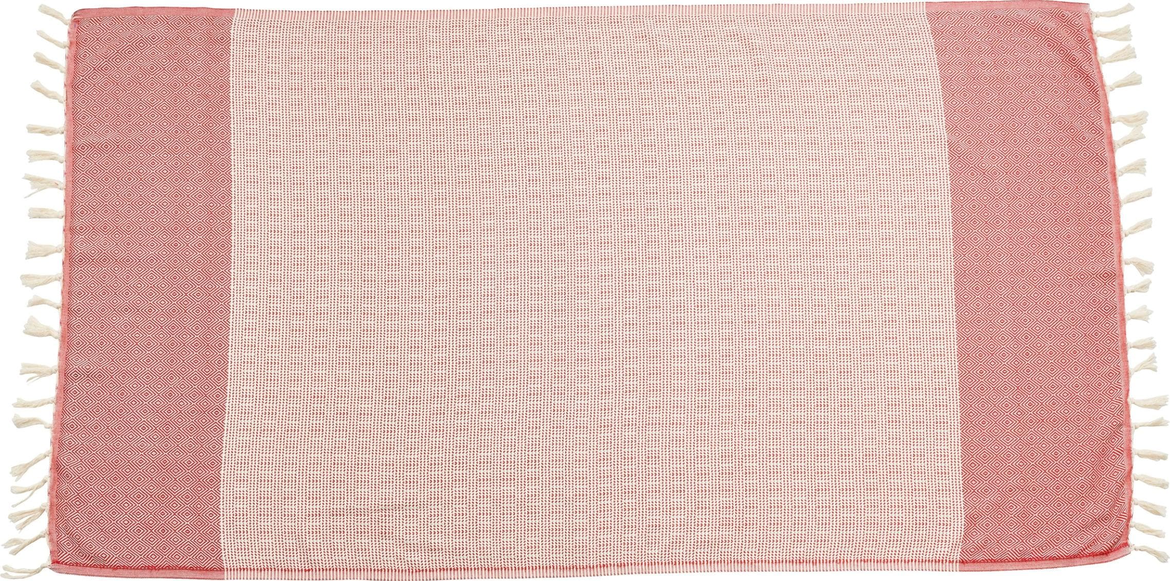 Wohndecke Plaid Lounge Diamond: Handgeknotete Fransen, Baumwolle