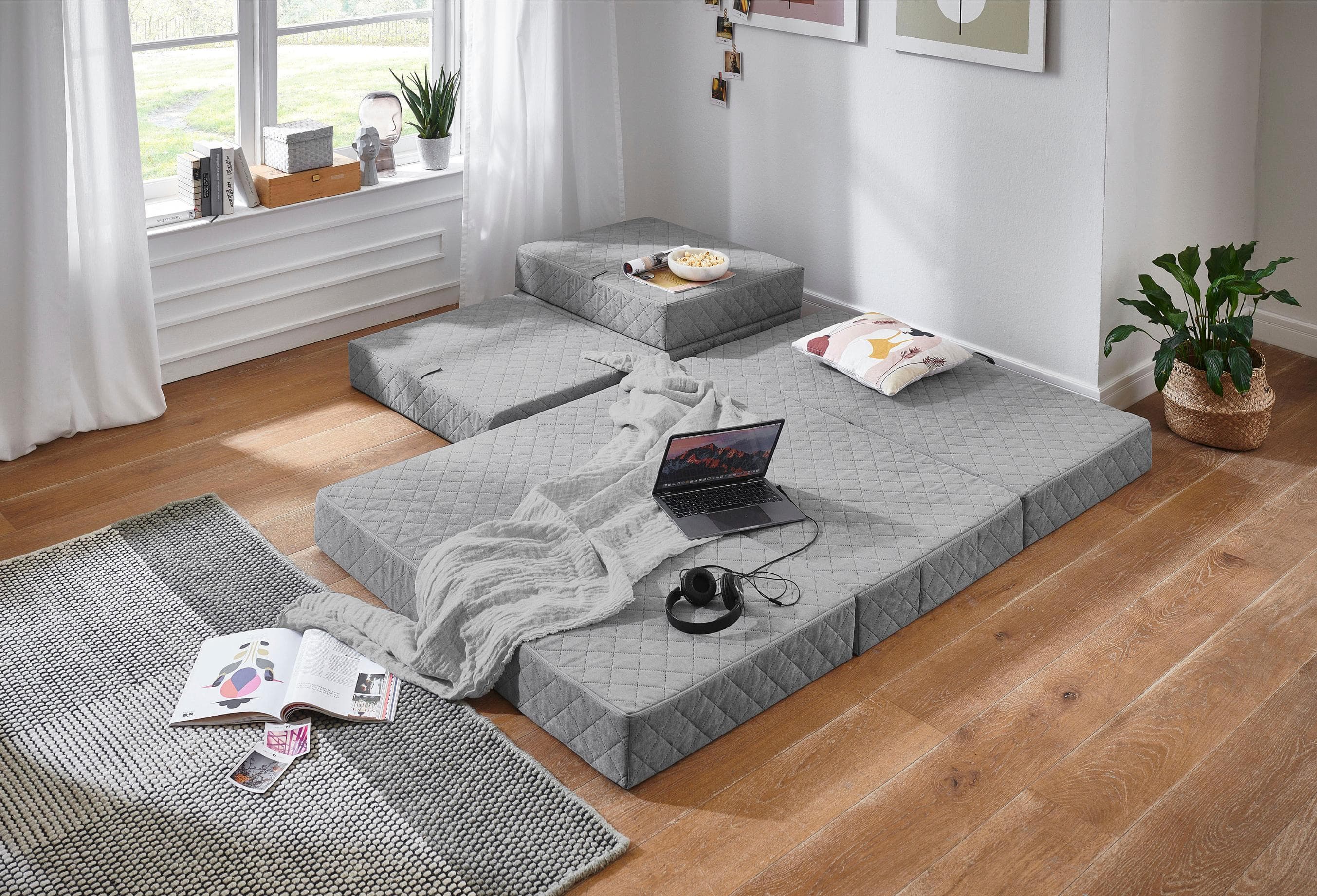 Sessel Lenny grau mit Gästebettfunktion ATLANTIC HOME COLLECTION