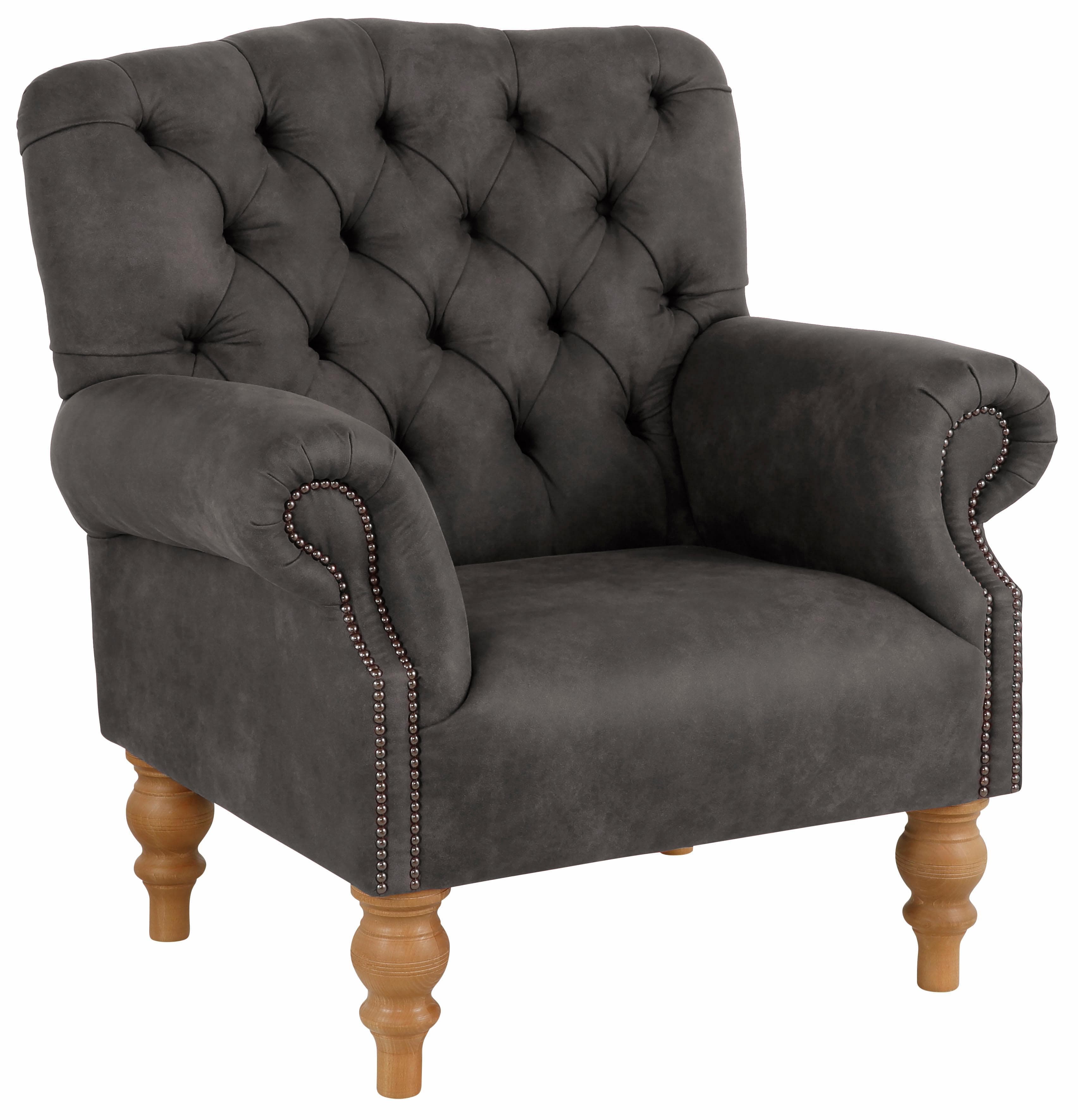 Chesterfield Sessel mit Knopfheftung und Ziernägeln