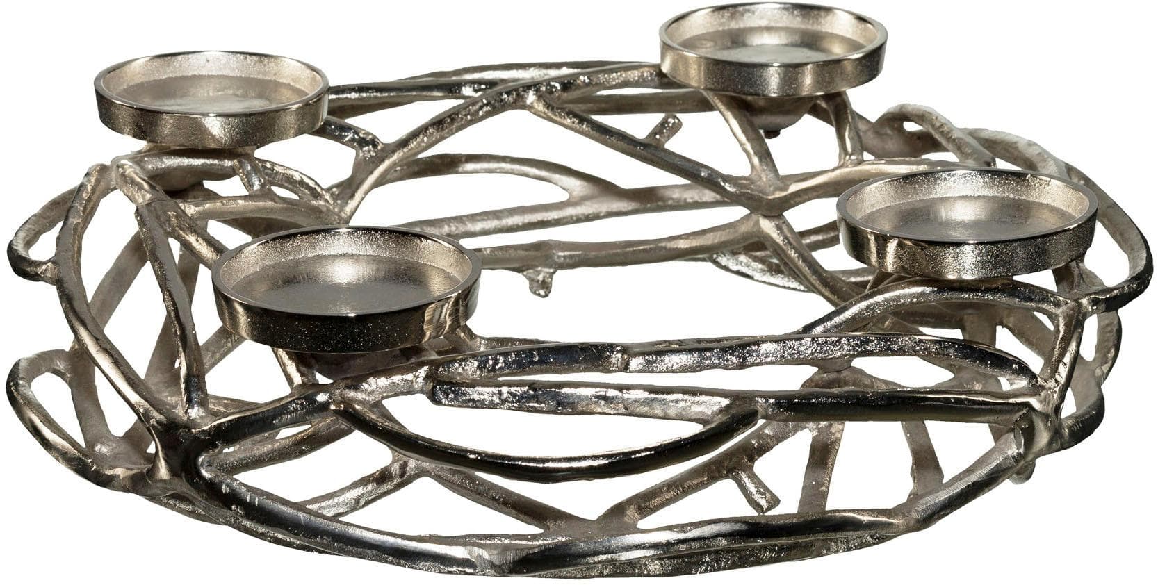 Creativ home Adventsleuchter Adventskranz für Blockkerzen oder große Teelichter im modernen Design