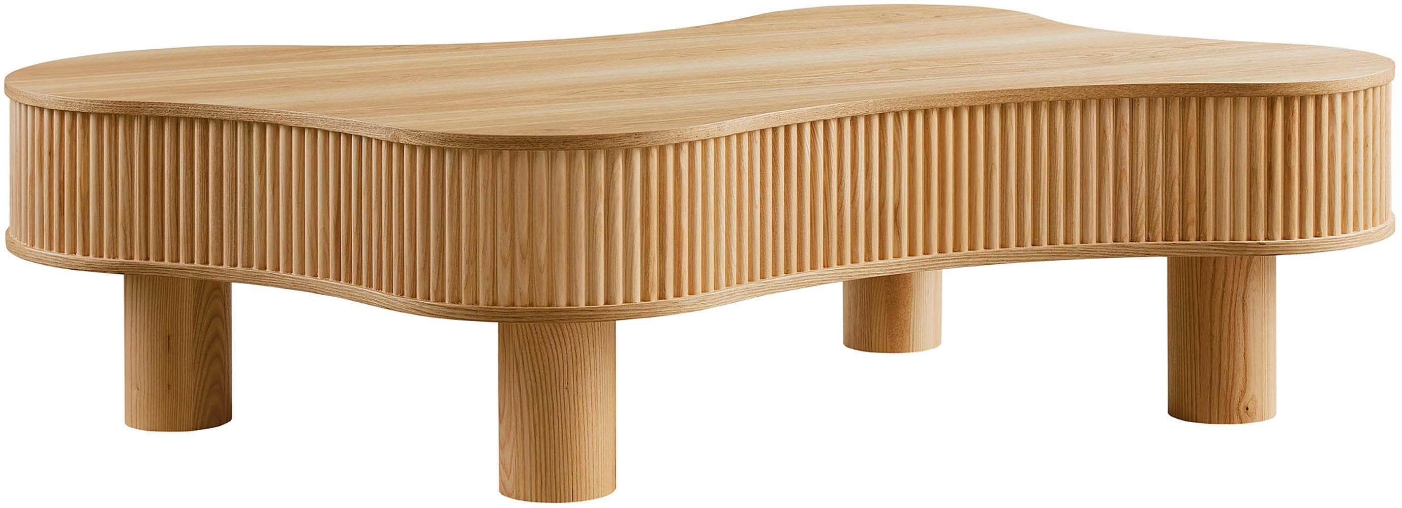 Couchtisch SALESFEVER Wohnzimmertisch Massivholz-Lamellen 115x75 cm