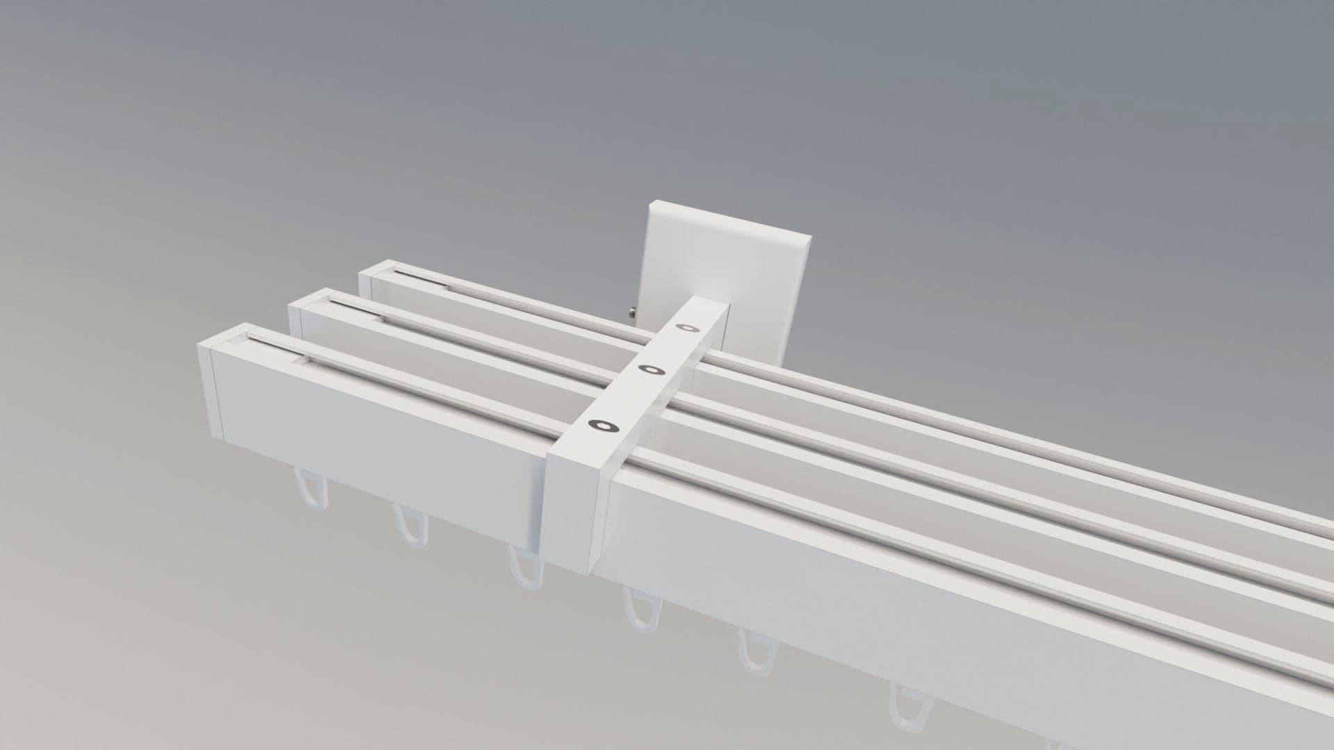 indeko Gardinenstange Bern Weiß/Silber 3-läufig