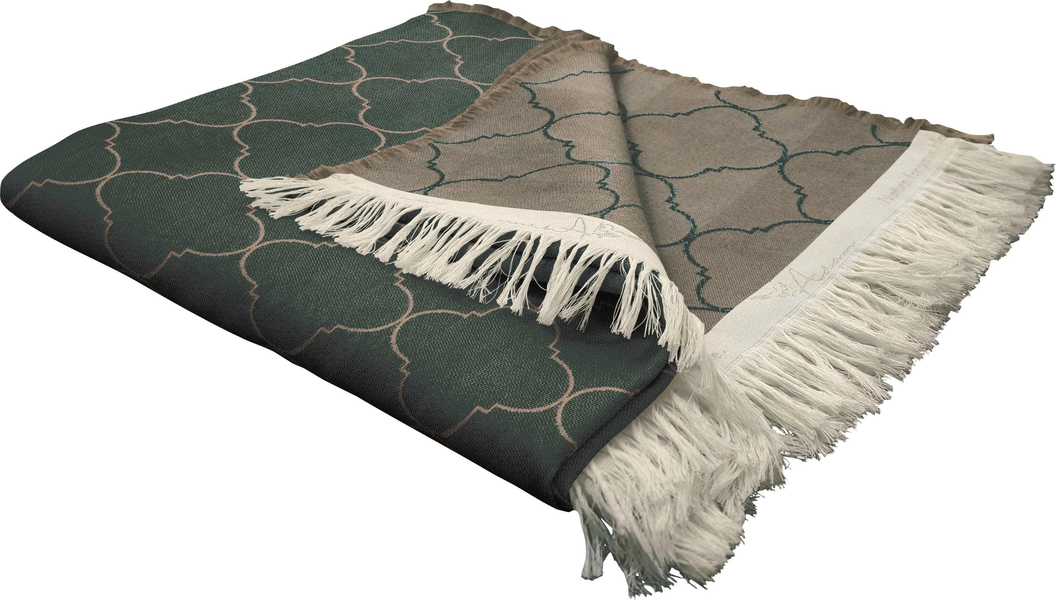 Adam Indian Cortezada Kuscheldecke: Nachhaltige Baumwolle, Zweifarbiges Design