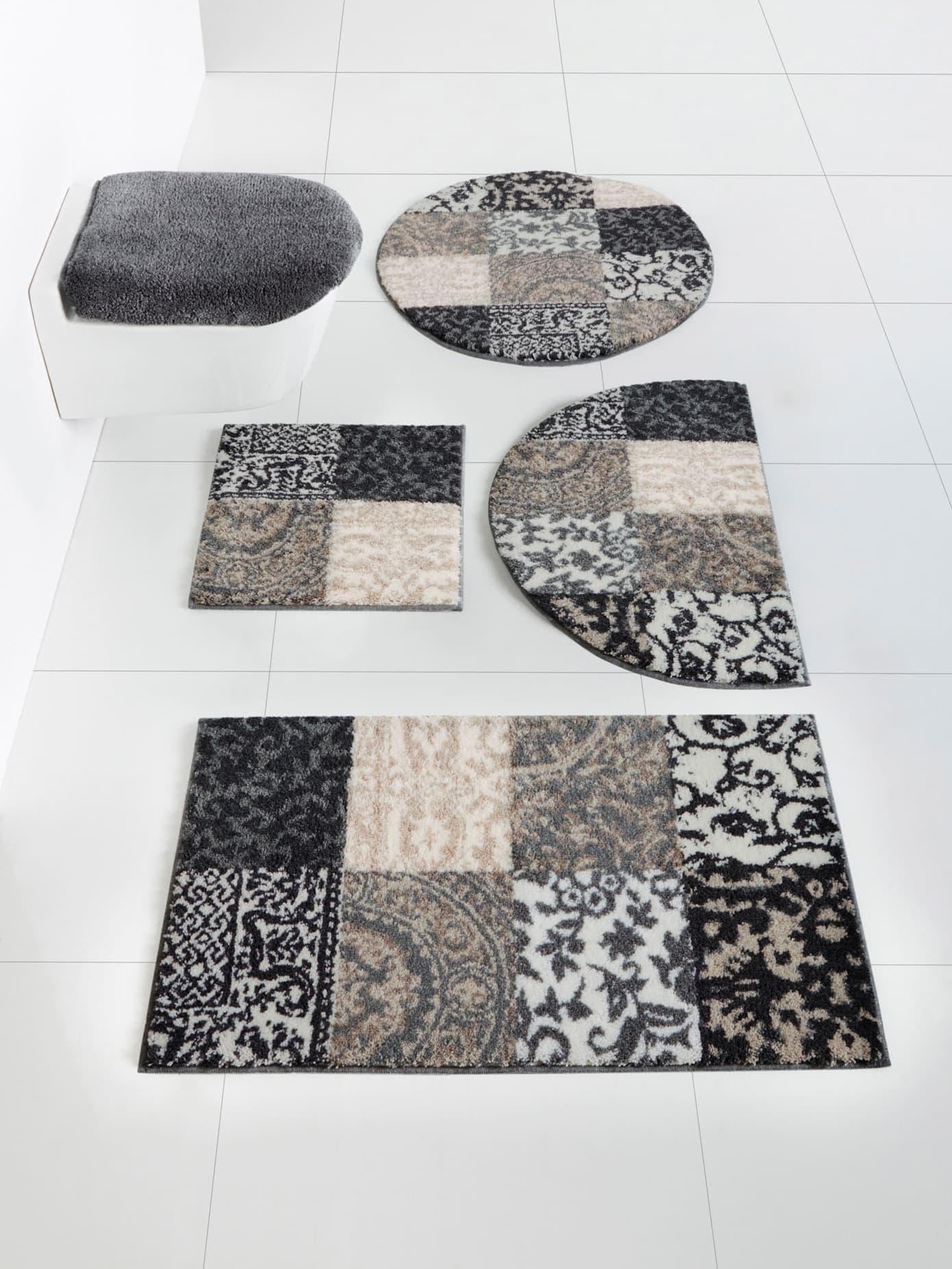 Badematte GRUND Grau Gemustert