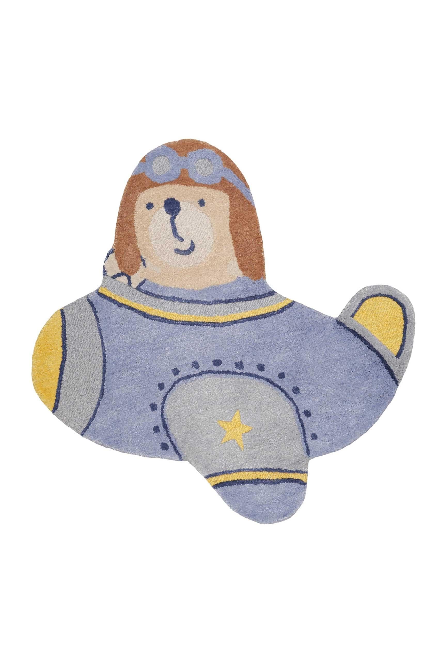 SMART KIDS Kinderteppich Anton: Flieger-Motiv aus Naturfasern fürs Kinderzimmer