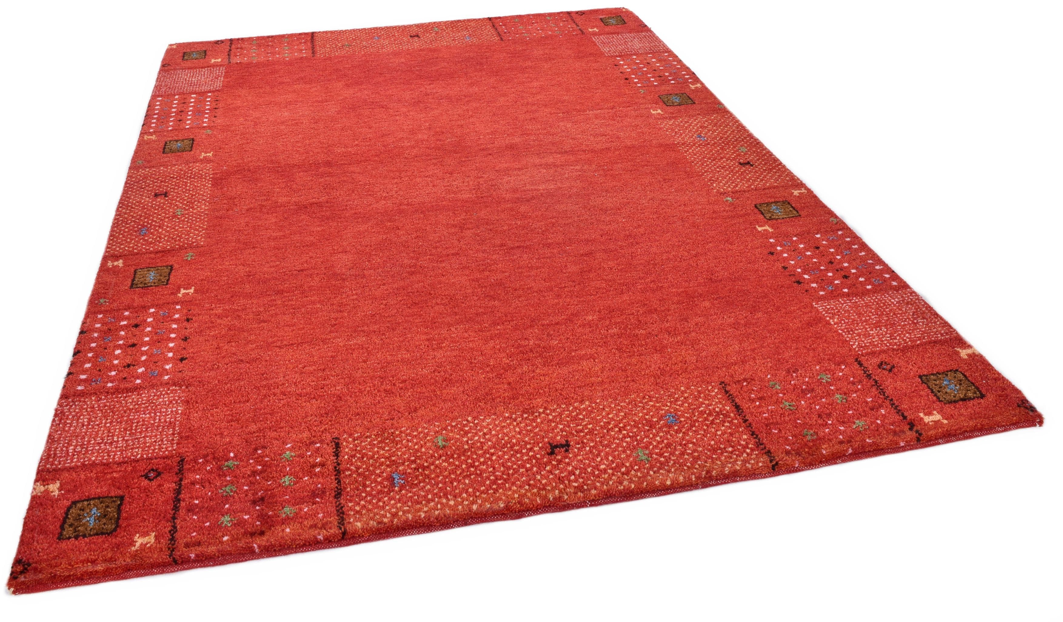 THEKO Wollteppich Denver - Handgeknüpft, Gabbeh Design, Reine Wolle