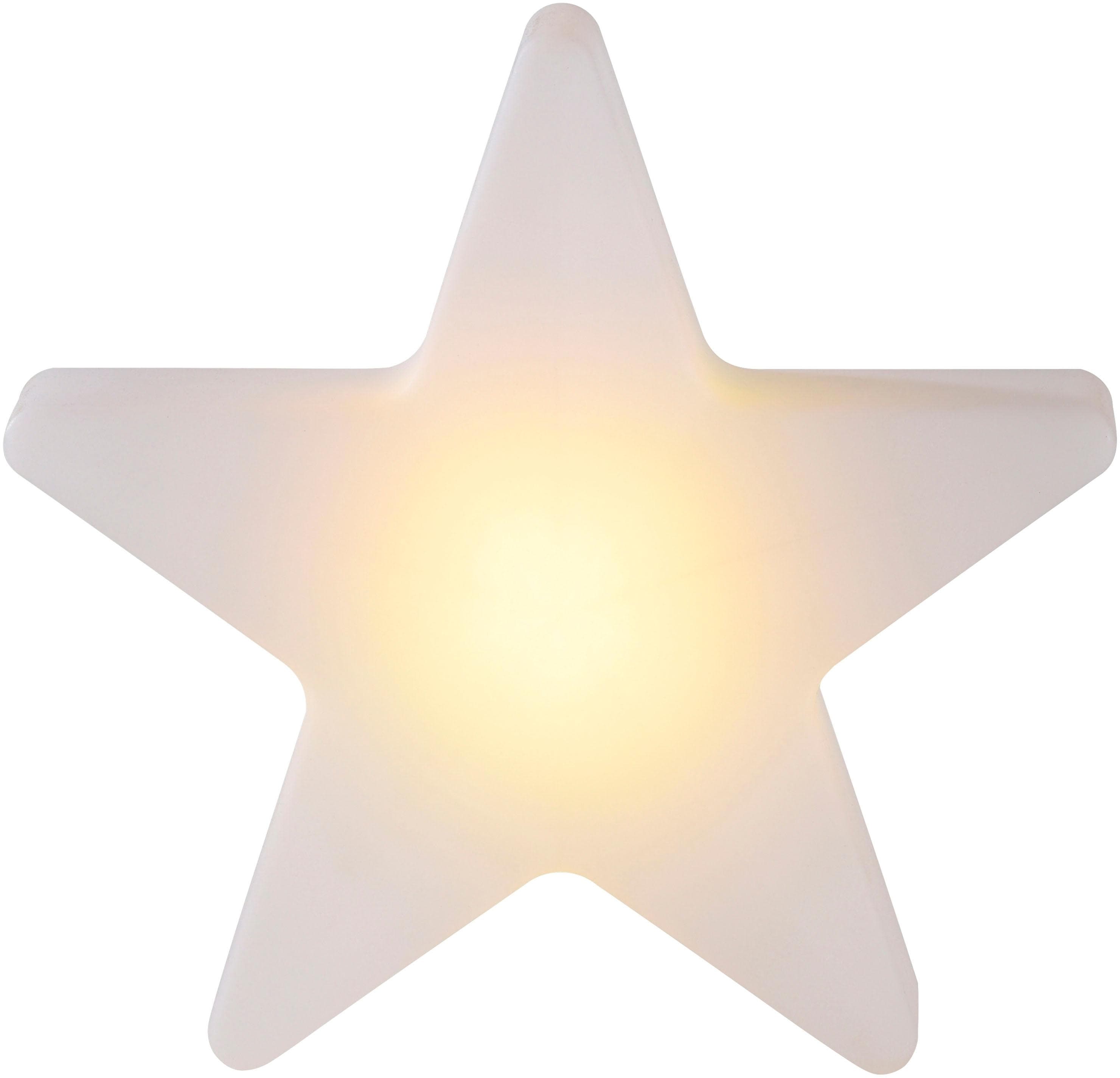 JUST LIGHT Gartenleuchte AKKU STAR, IP44 spritzwassergeschützt, LED, weiß, Gartenlampe, Außenleuchte Erdspieß, opal