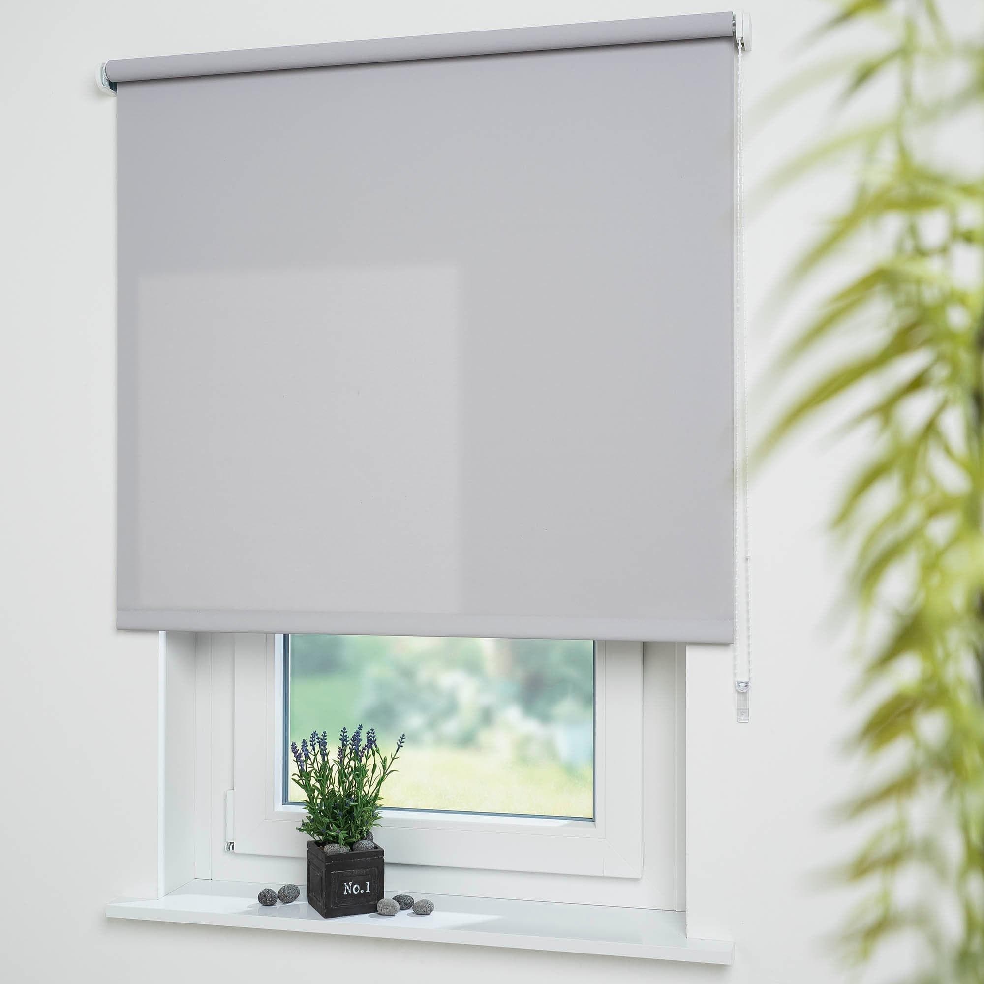 Seitenzugrollo LIEDECO "Uni" Gr. 2 Hellgrau Polyester 82x180cm