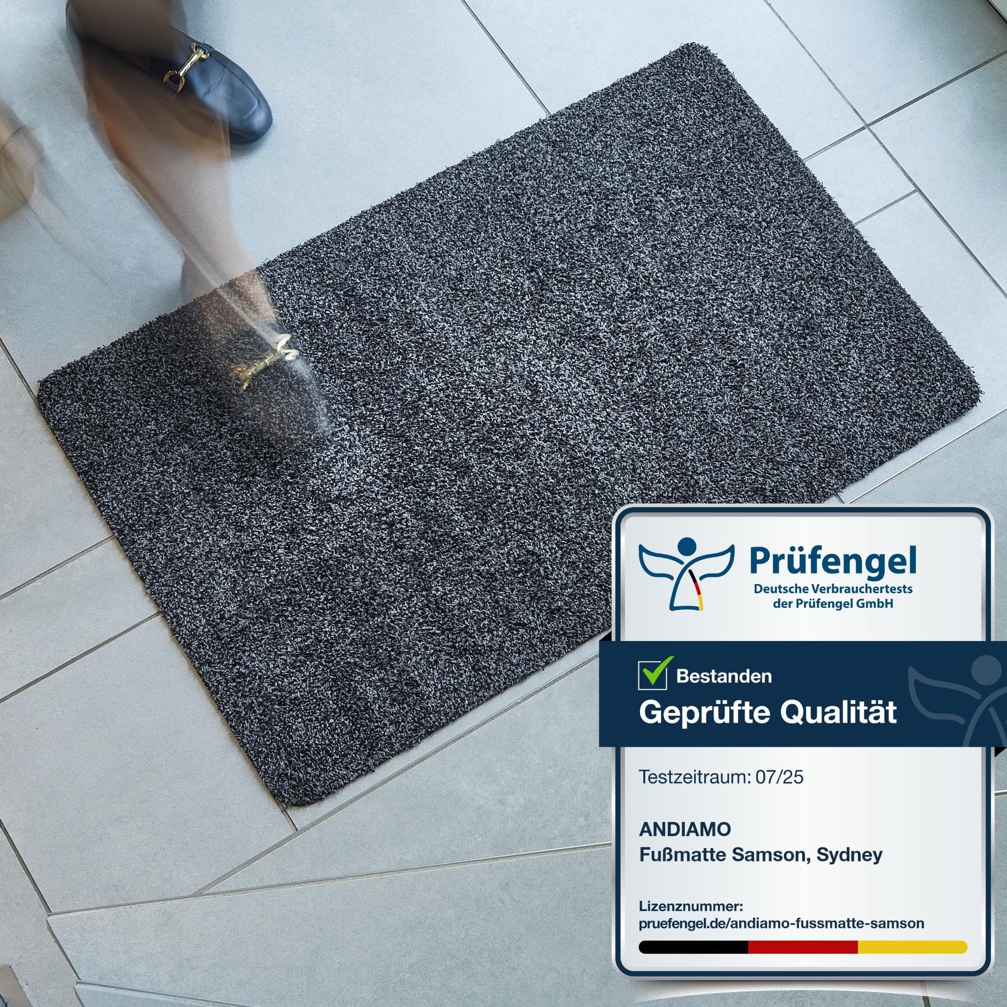 My Home Sydney Baumwolle Melierte Schmutzfangmatte Rutschhemmend In- & Outdoor