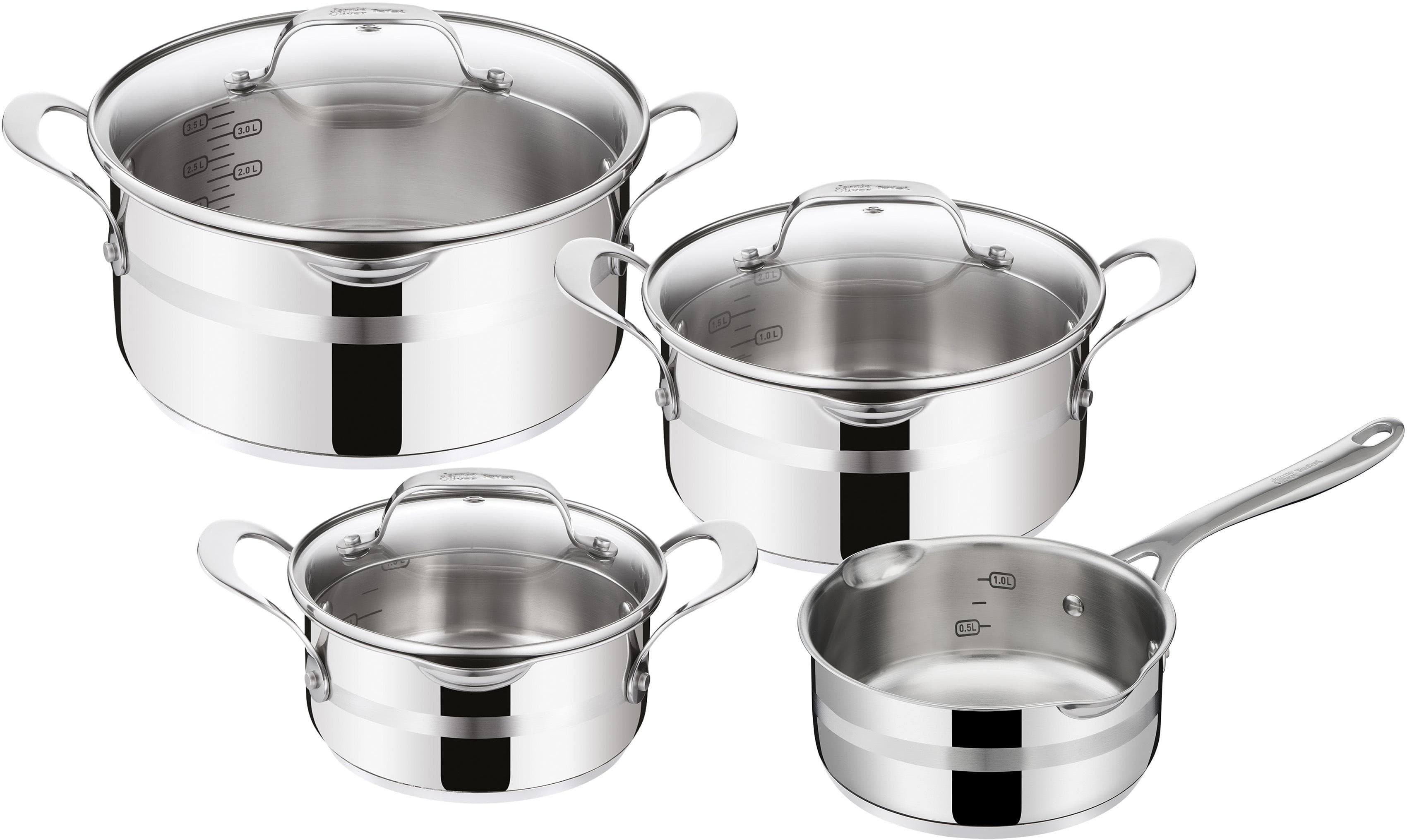 TEFAL E311S7 Jamie Oliver Cook Smart Topfset Silber Edelstahl Induktion