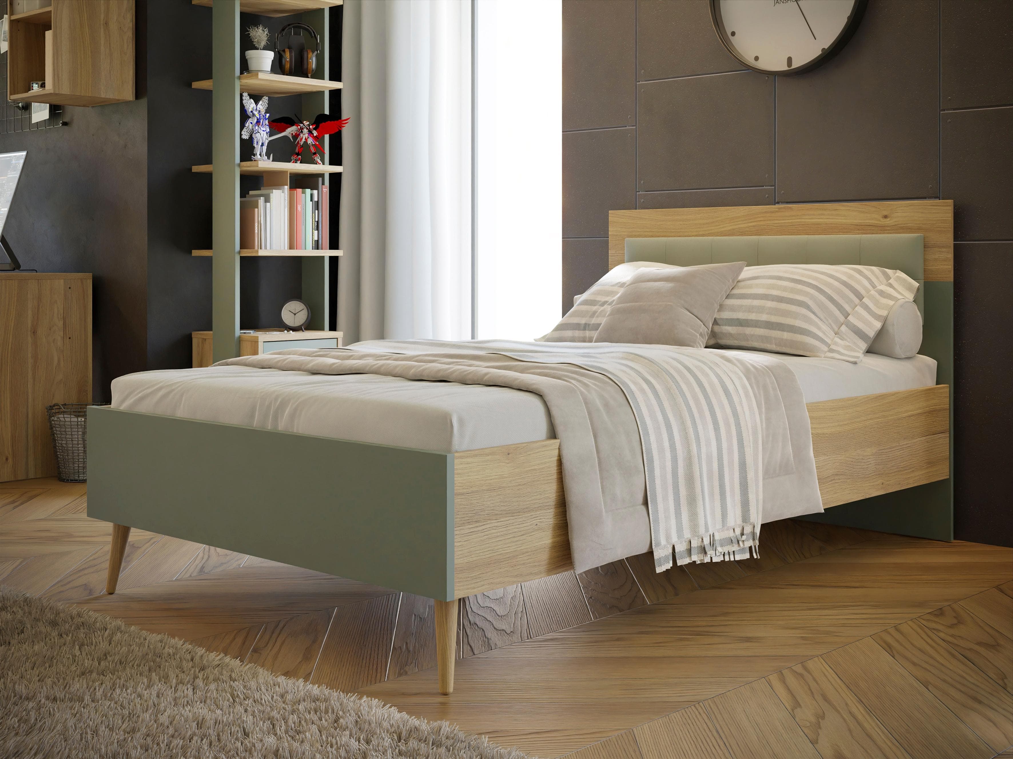 FORTE Jugendbett in Natural Eiche - Belastbar bis 250KG