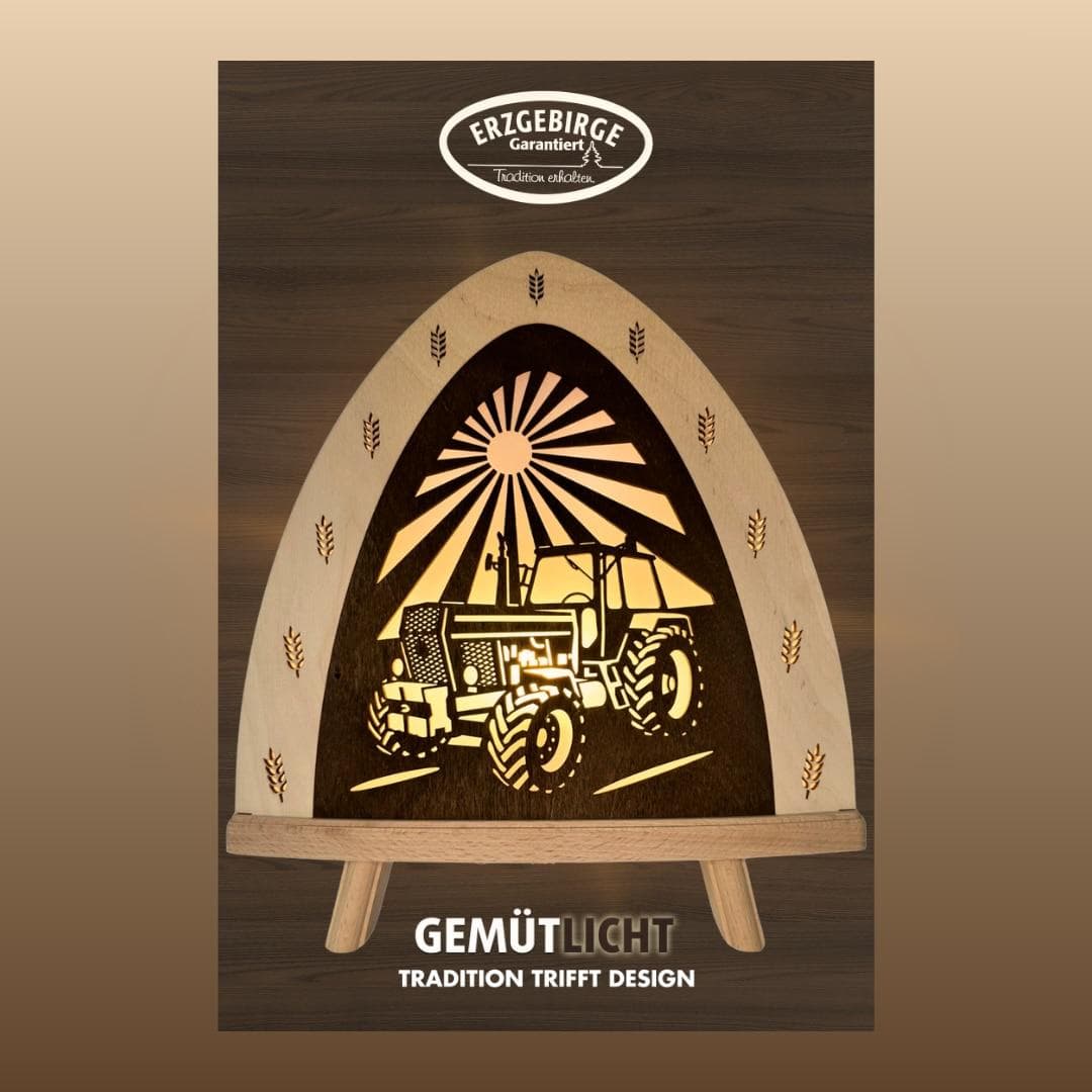 Weigla LED Dekolicht Traktor, Birkensperrholz, LED wechselbar