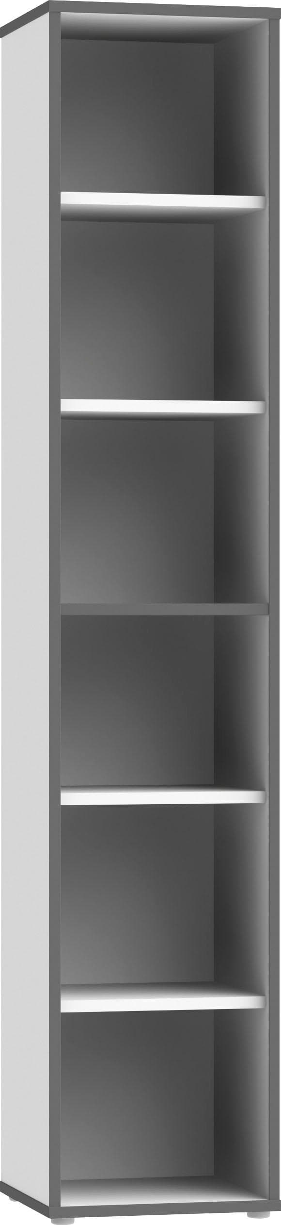 FORTE Aktenregal Keflav - Weiß/Wolfram Grau, FSC-zertifiziert