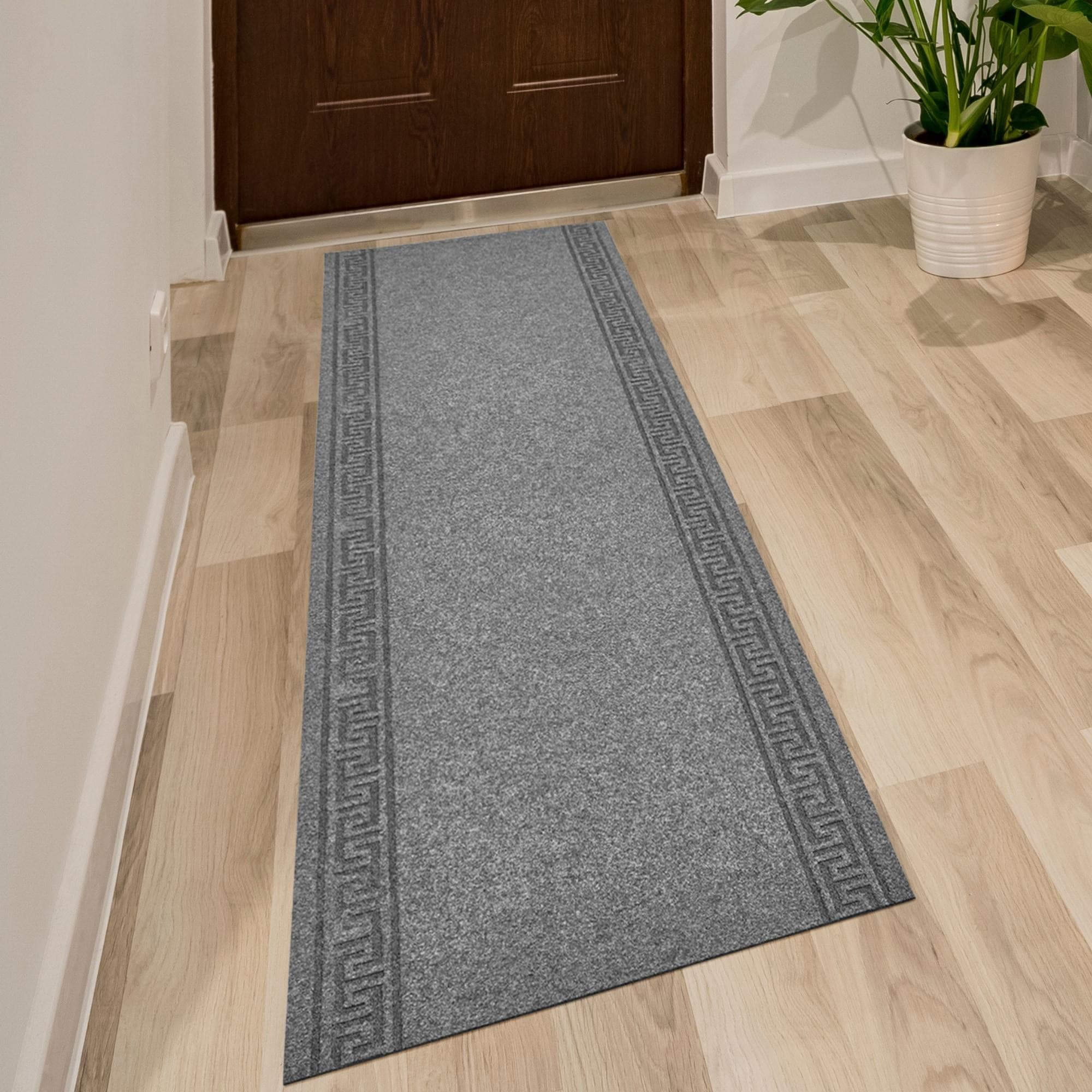 Grauer Melierter Läufer aus Polypropylen für Eingangsbereiche
