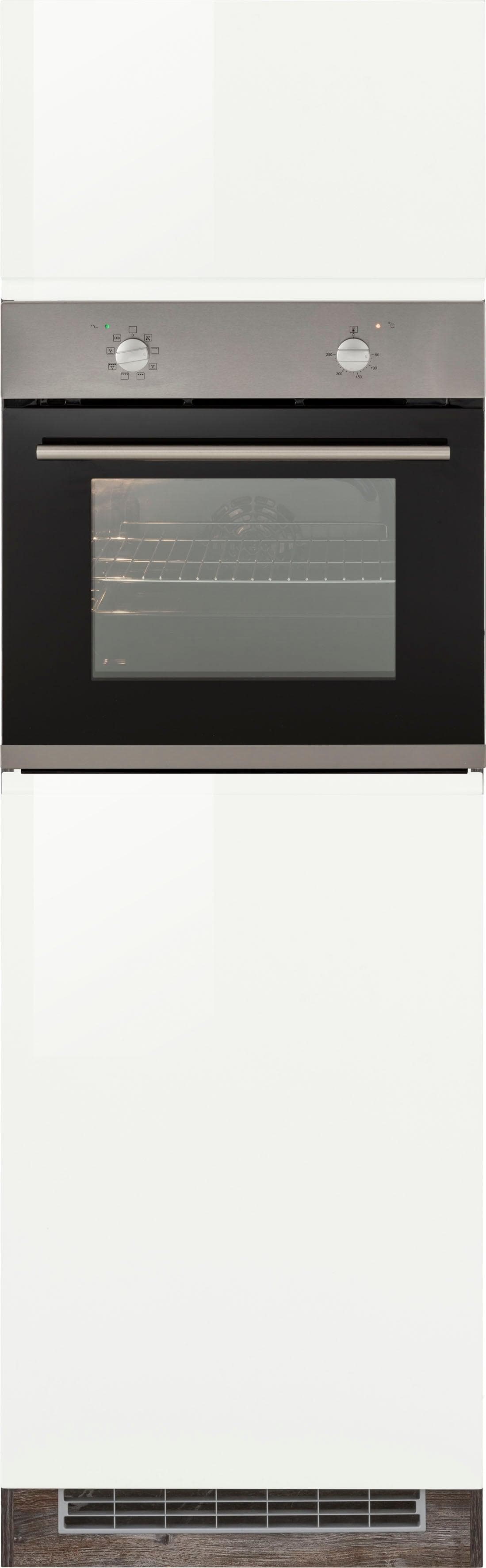 Backofen/Kühlumbauschrank KOCHSTATION "KS-Virginia" Weiß Hochglanz