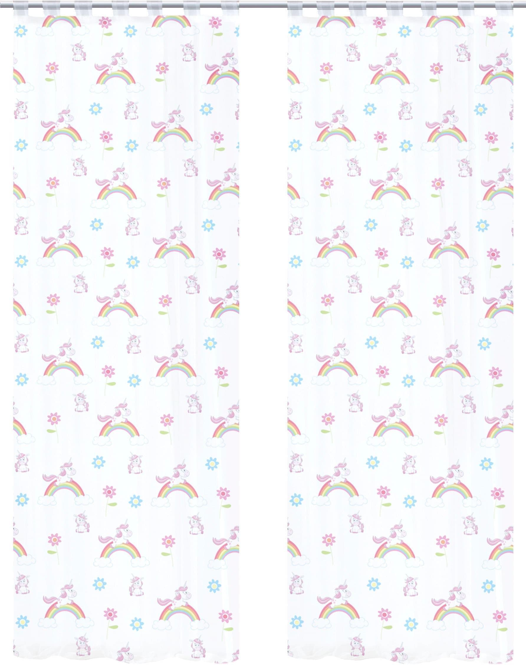 Home Wohnideen Einhorn Voile Schlaufenschal - Transparent & Bedruckt