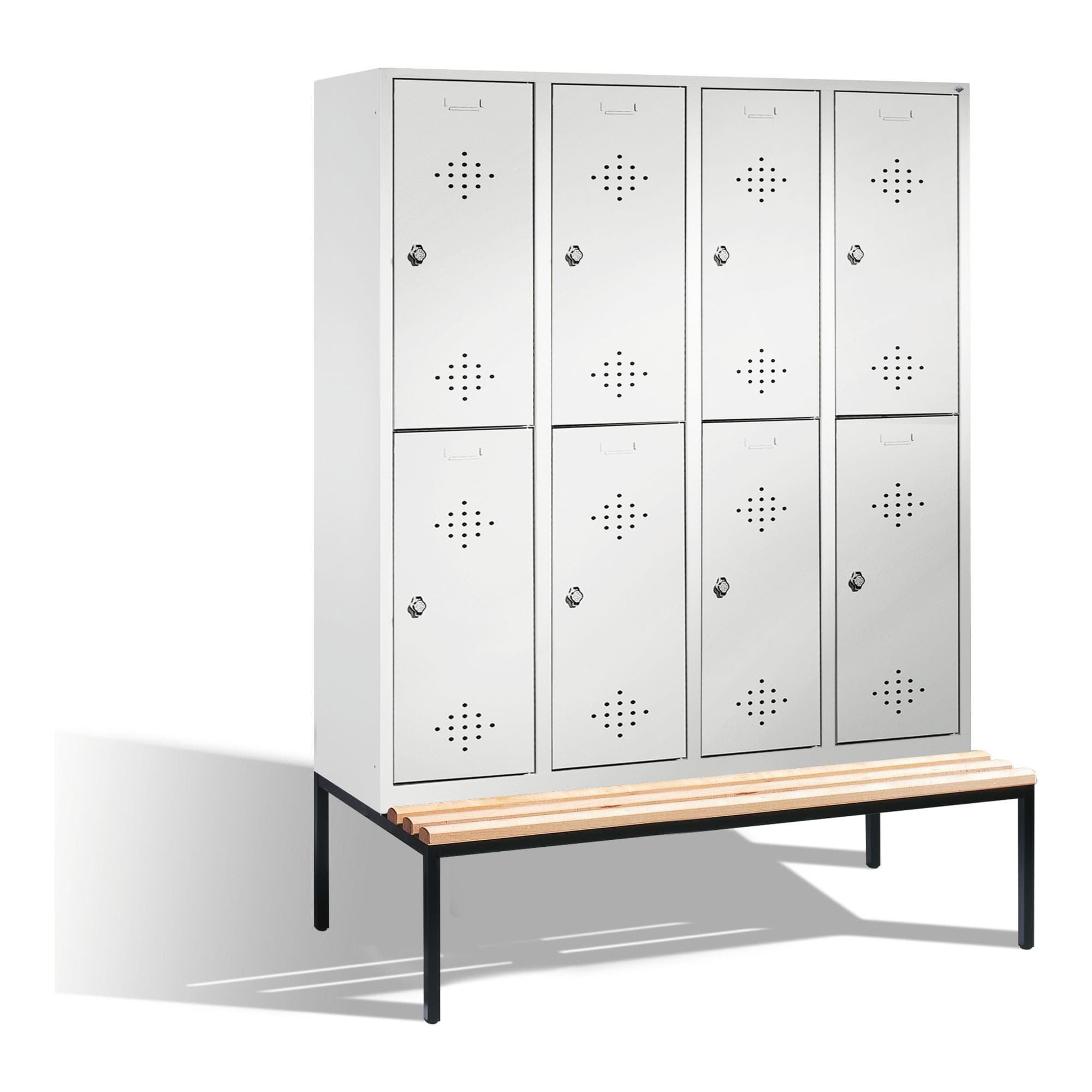 C+P Doppelstockspind Classic mit Sitzbank 8 Fächer Stahl