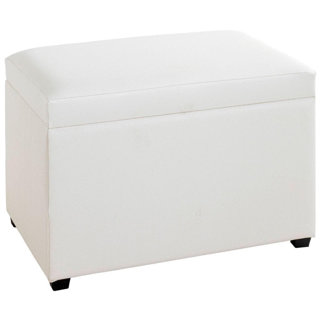 Sitztruhe mit weißem Kunstleder