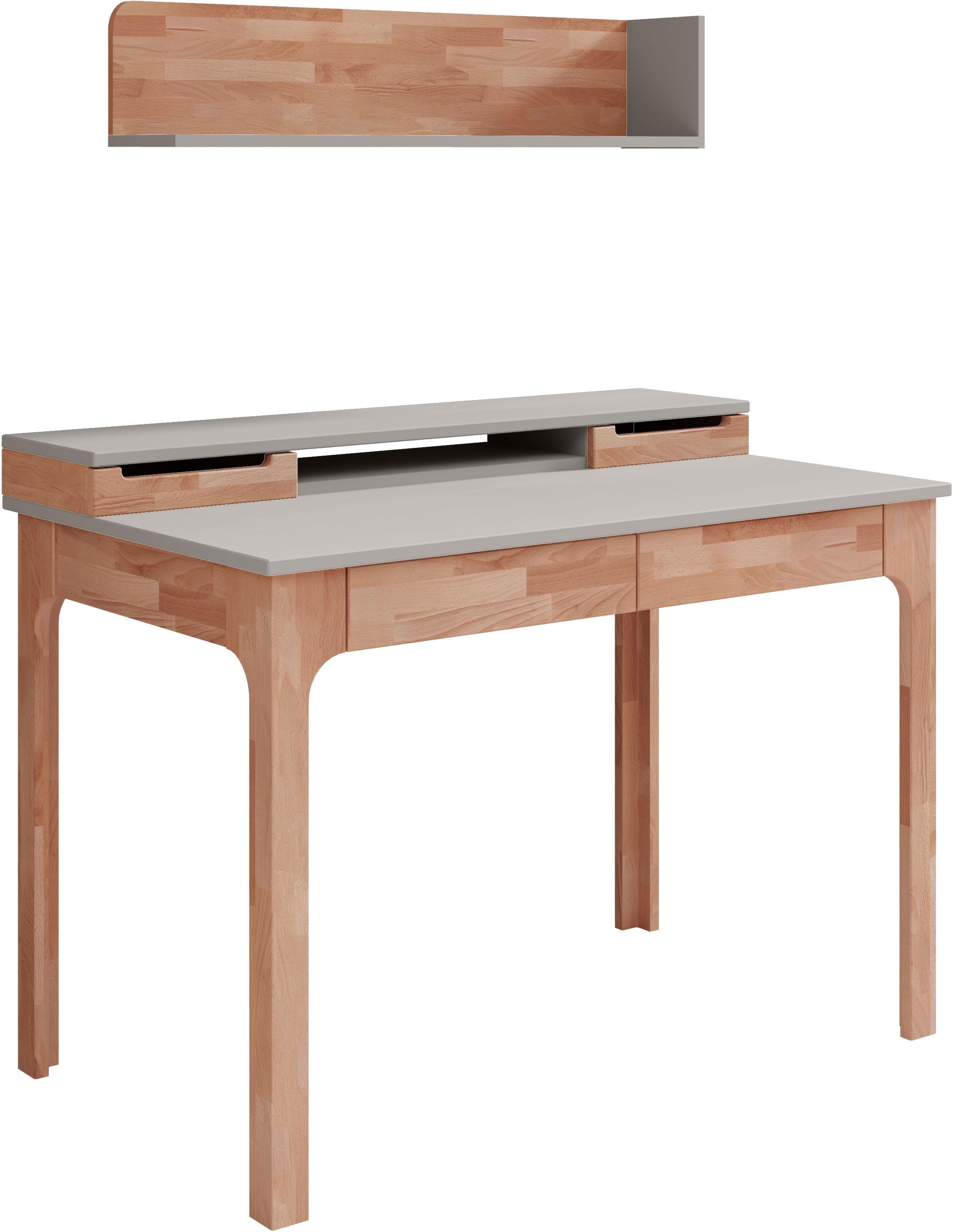 Home Affaire Karina Citra Büromöbel-Set: Sekretär & Wandregal in Natur