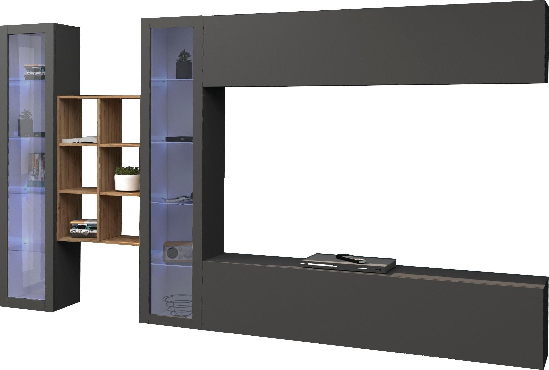 INOSIGN Wohnwand Maruska Anthrazit 1-St