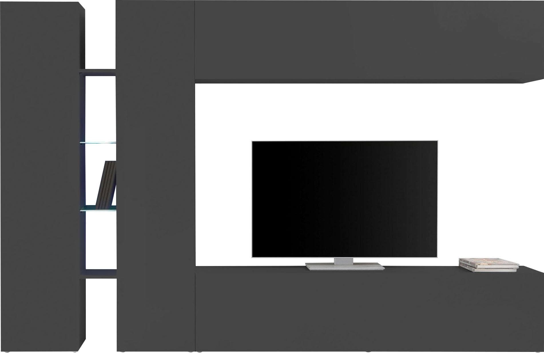 INOSIGN Wohnwand Maruska Anthrazit - Innovative Spanplatte