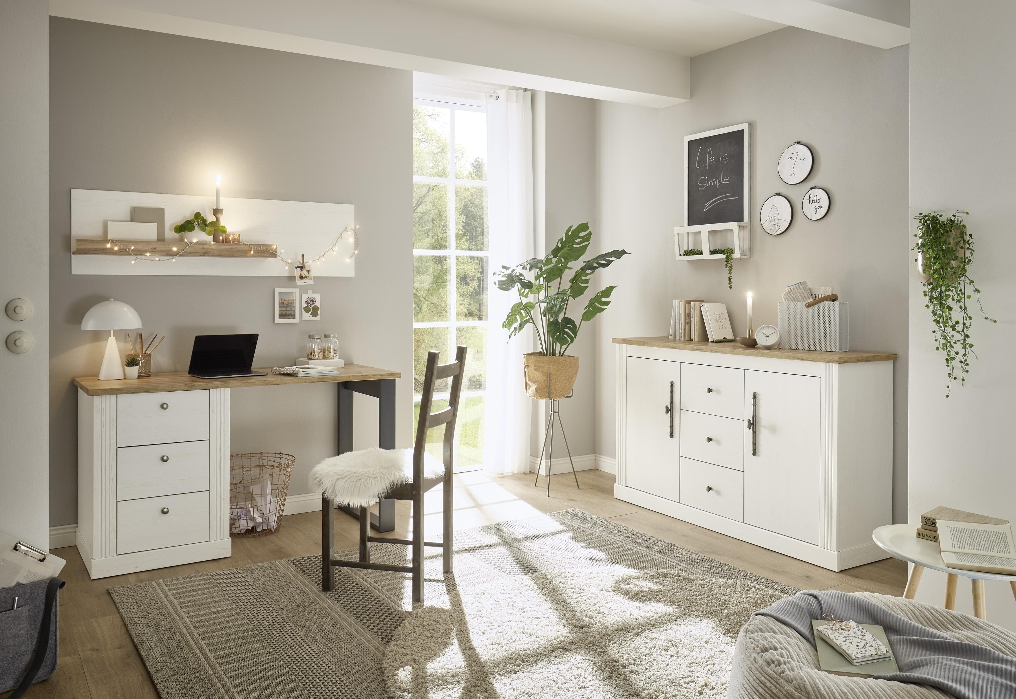 OTTO HOME Westminster Büromöbel-Set Weiß Landhausstil