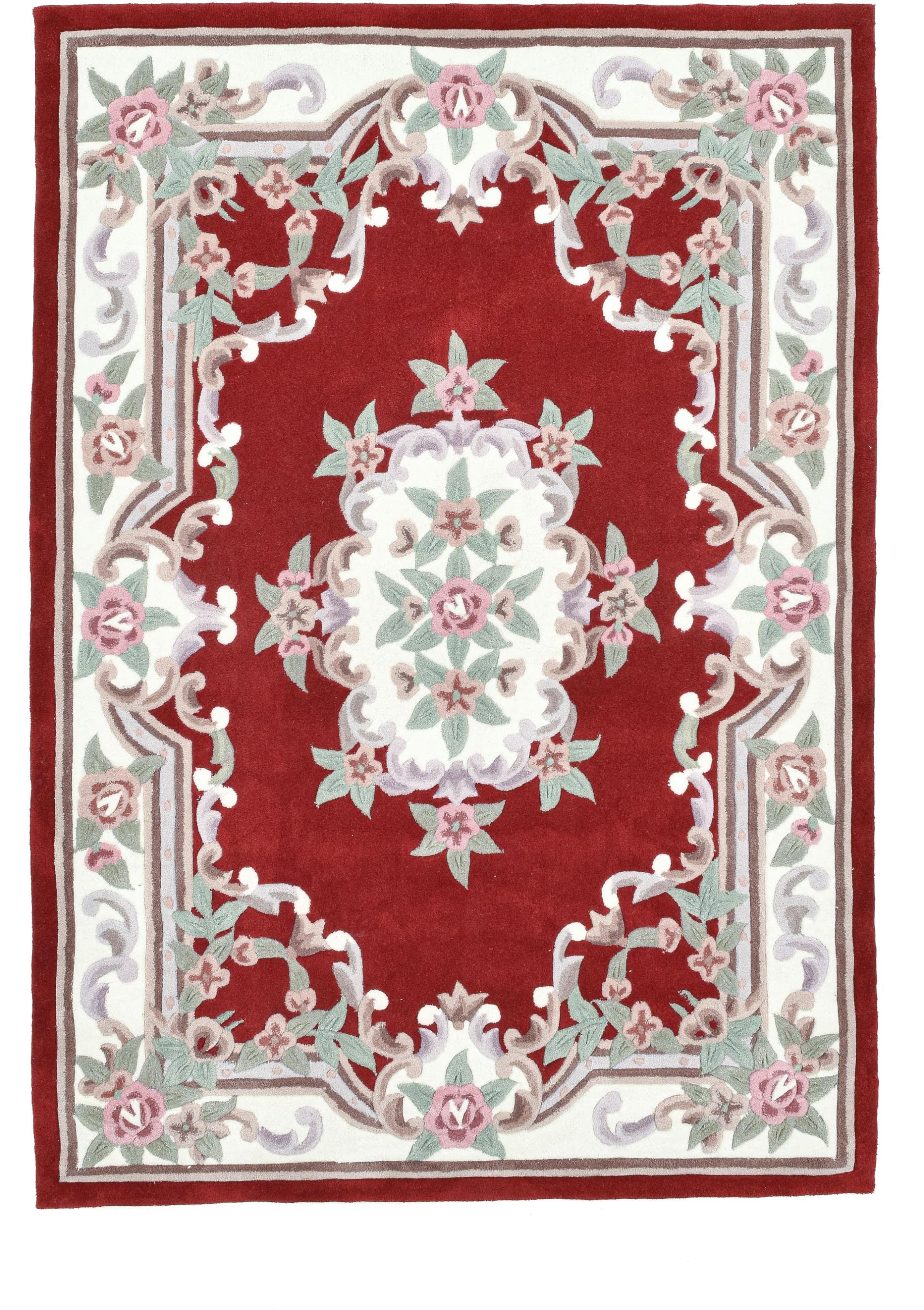 THEKO Ming Teppich rot - Orientalisch Floral Aubusson Design