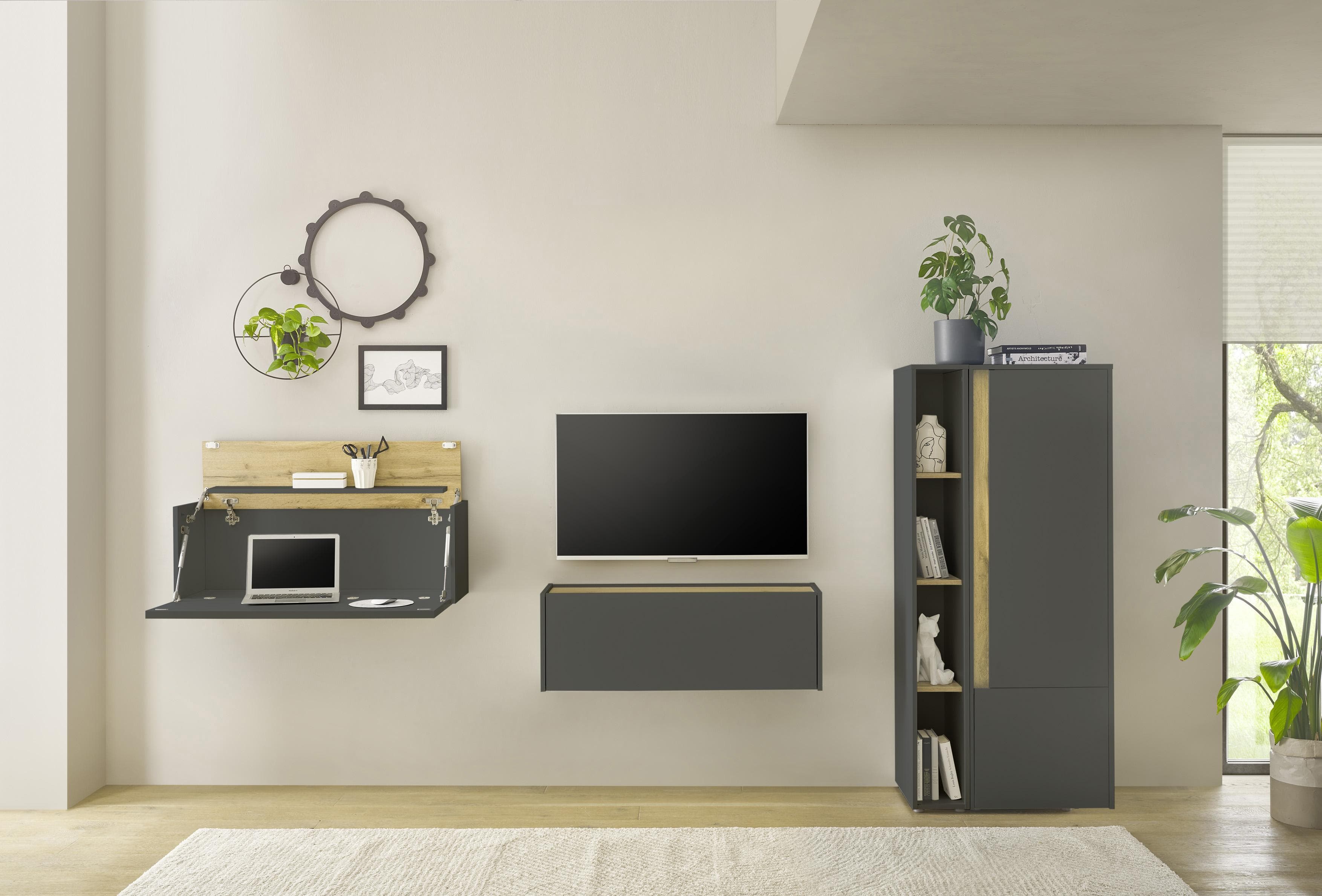 Büromöbel-Set HOME AFFAIRE CiTY/GiRON Anthrazit