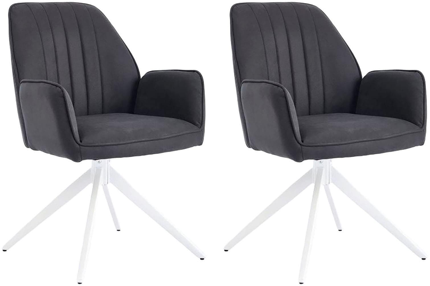 HOME AFFAIRE Stuhl Pollenca 2er Set Anthrazit Schwarz