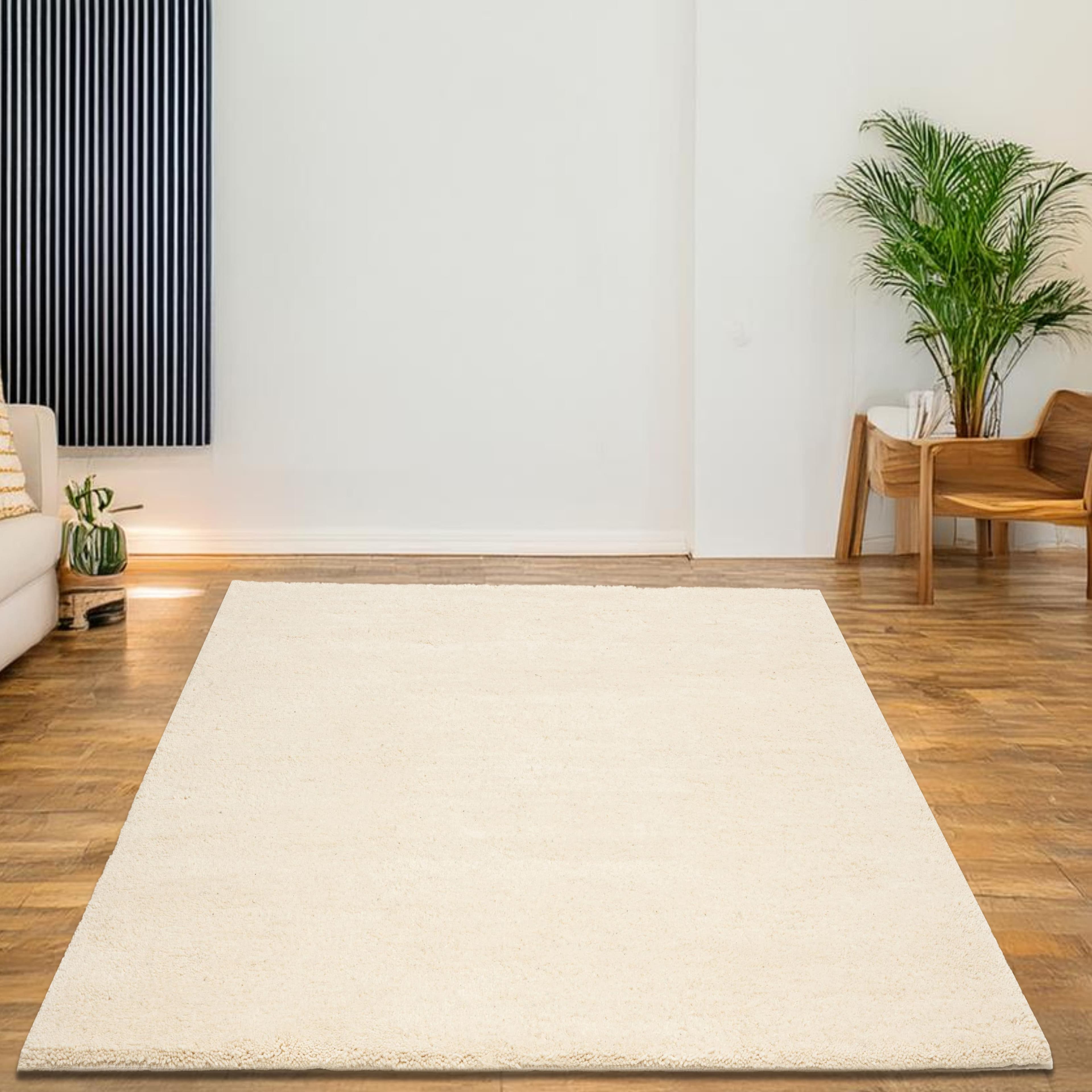 Wollteppich THEKO Taza Royal Beige Naturweiß Handgeknüpft