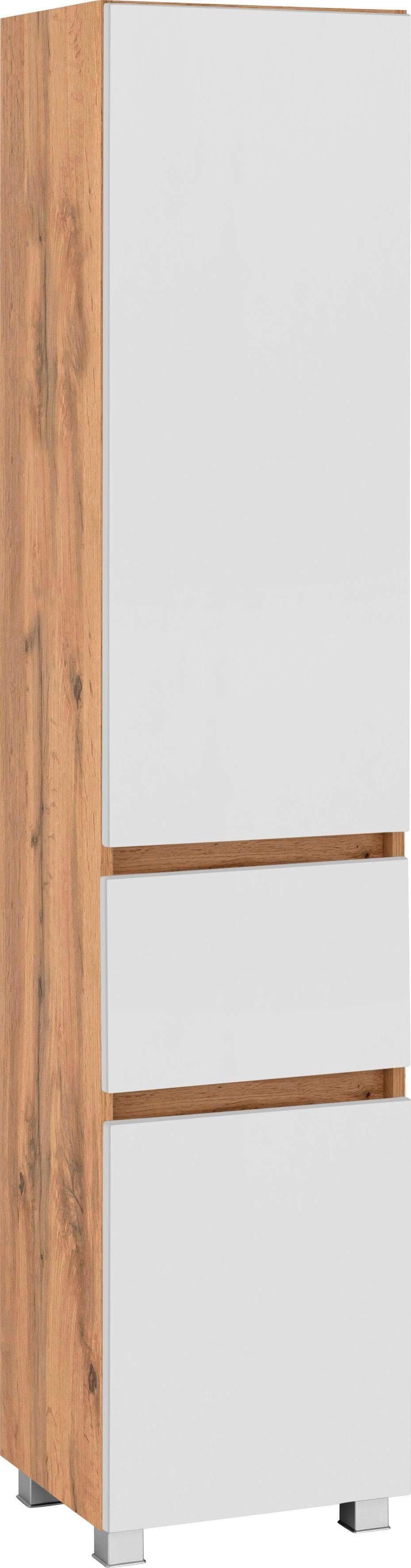 Welltime Hochschrank Lucca - Geräumiger Griffloser MDF-Schrank für Bad